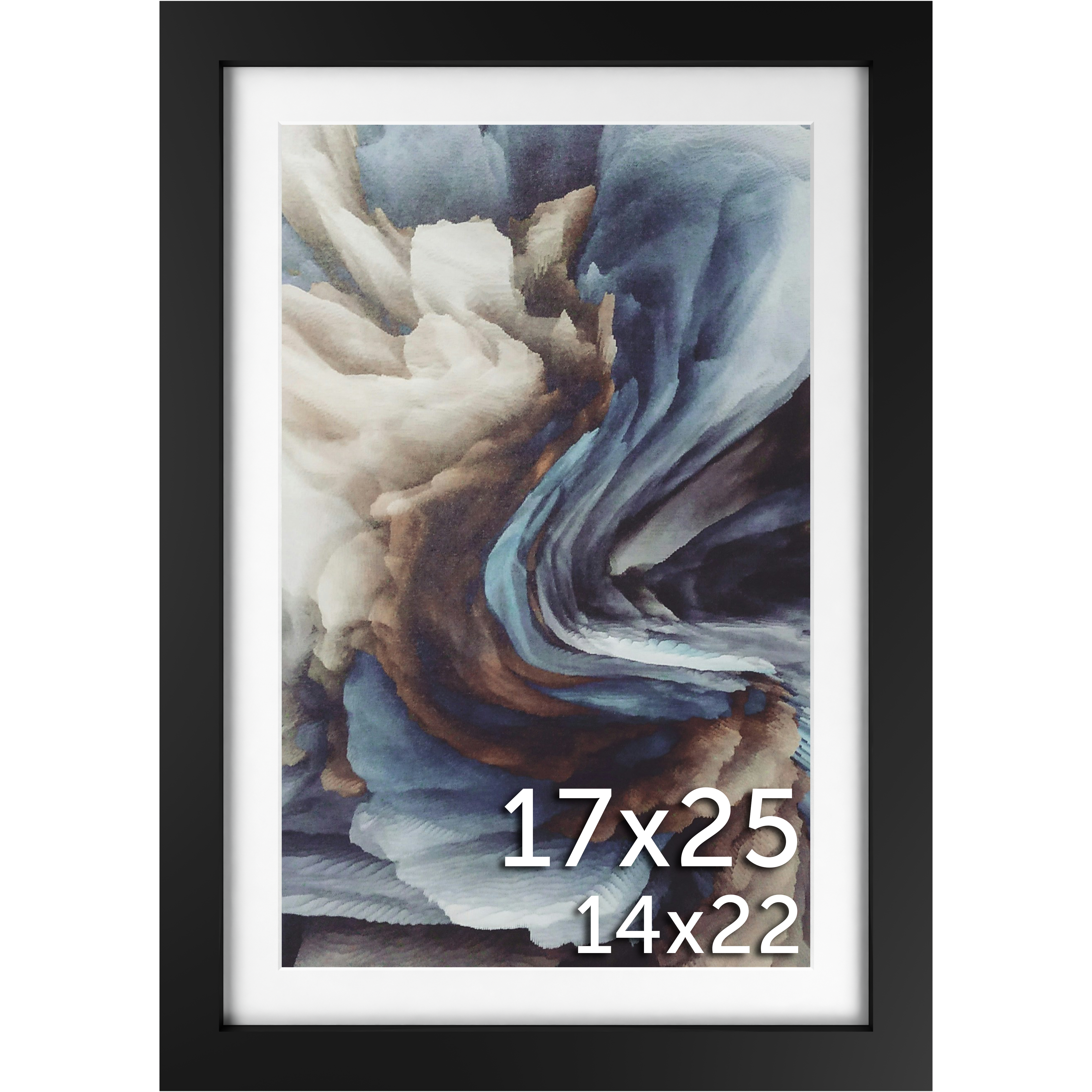 17x25 Black Matted Frame - Frame Amo