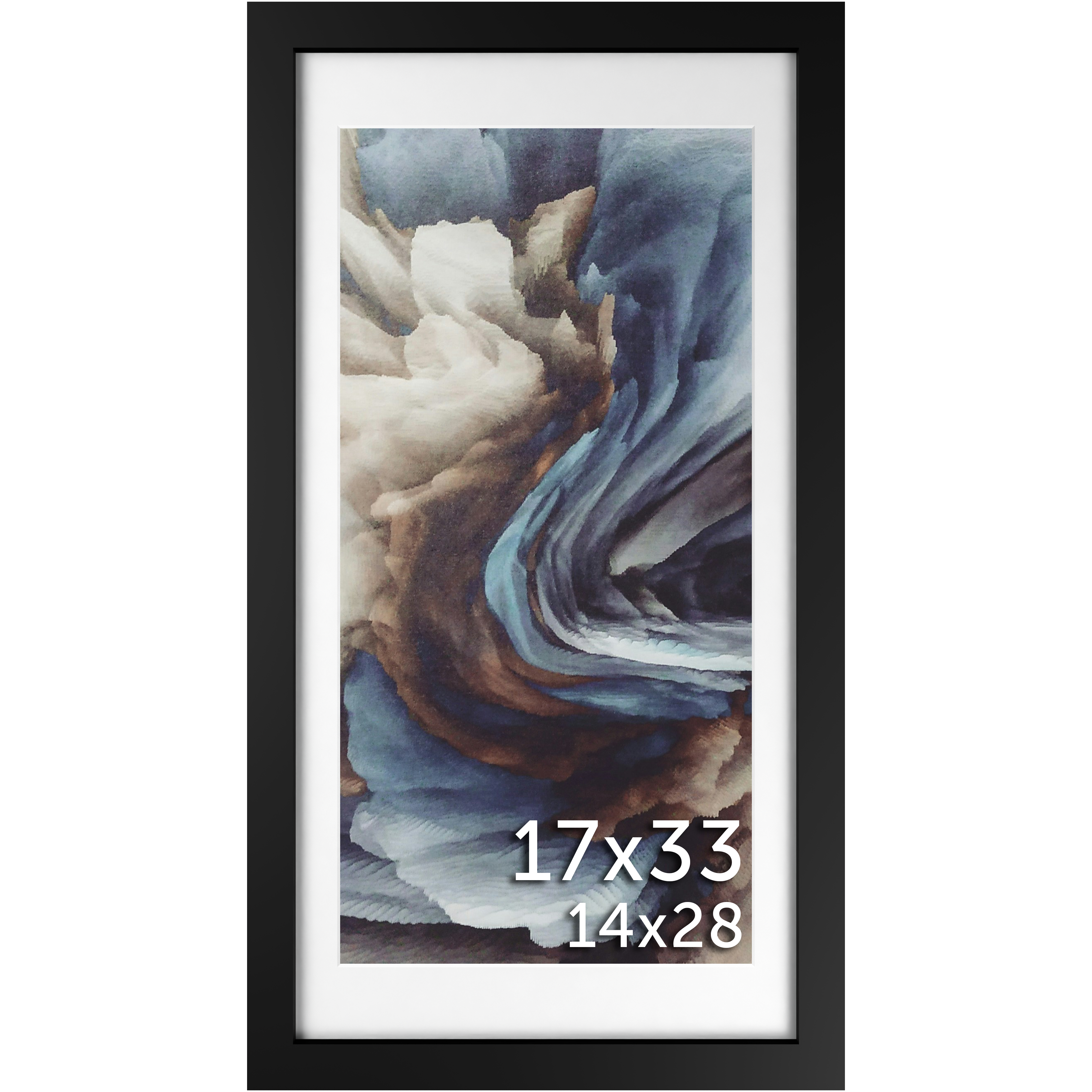 17x33 Black Matted Frame - Frame Amo