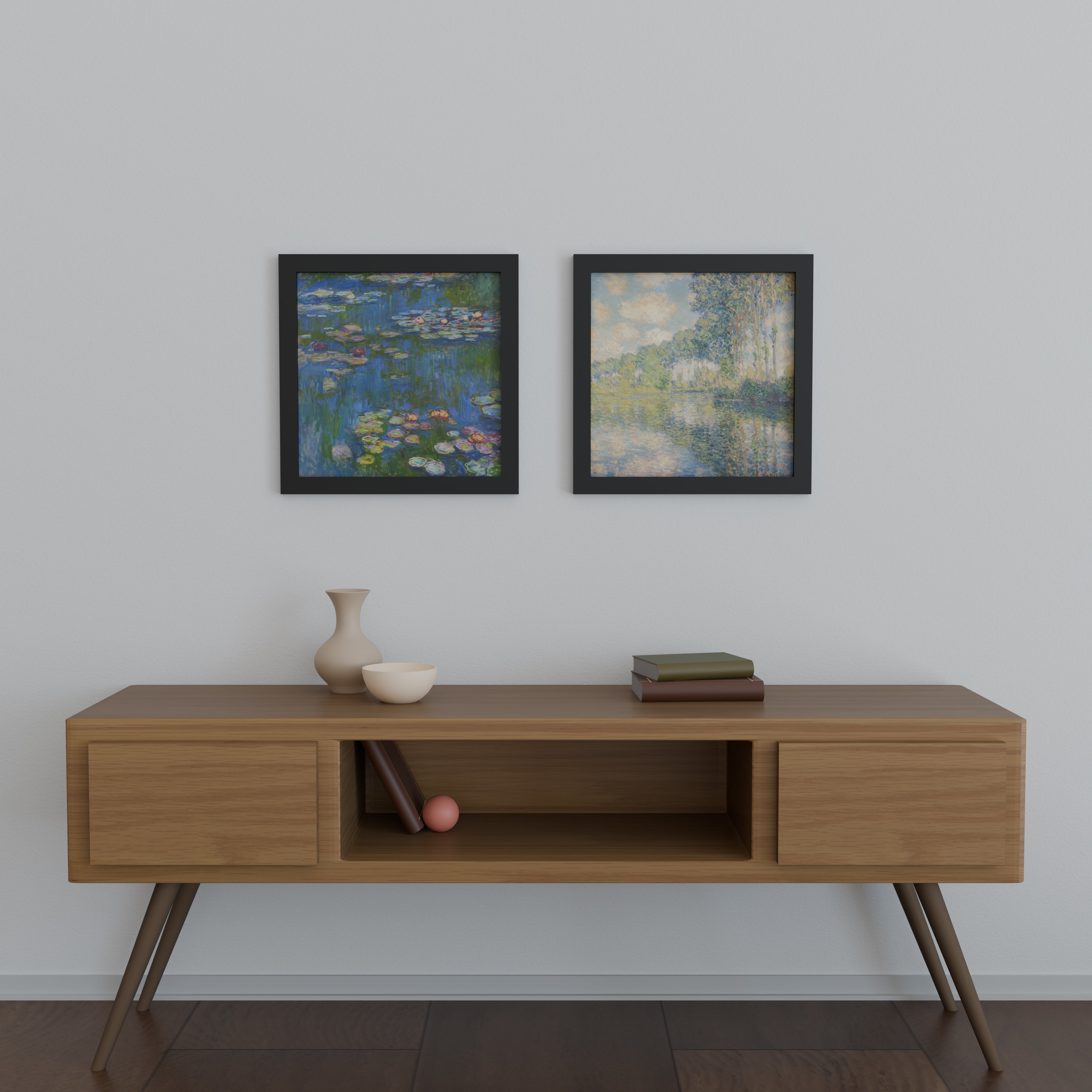 18x18 Matted Wood Frame