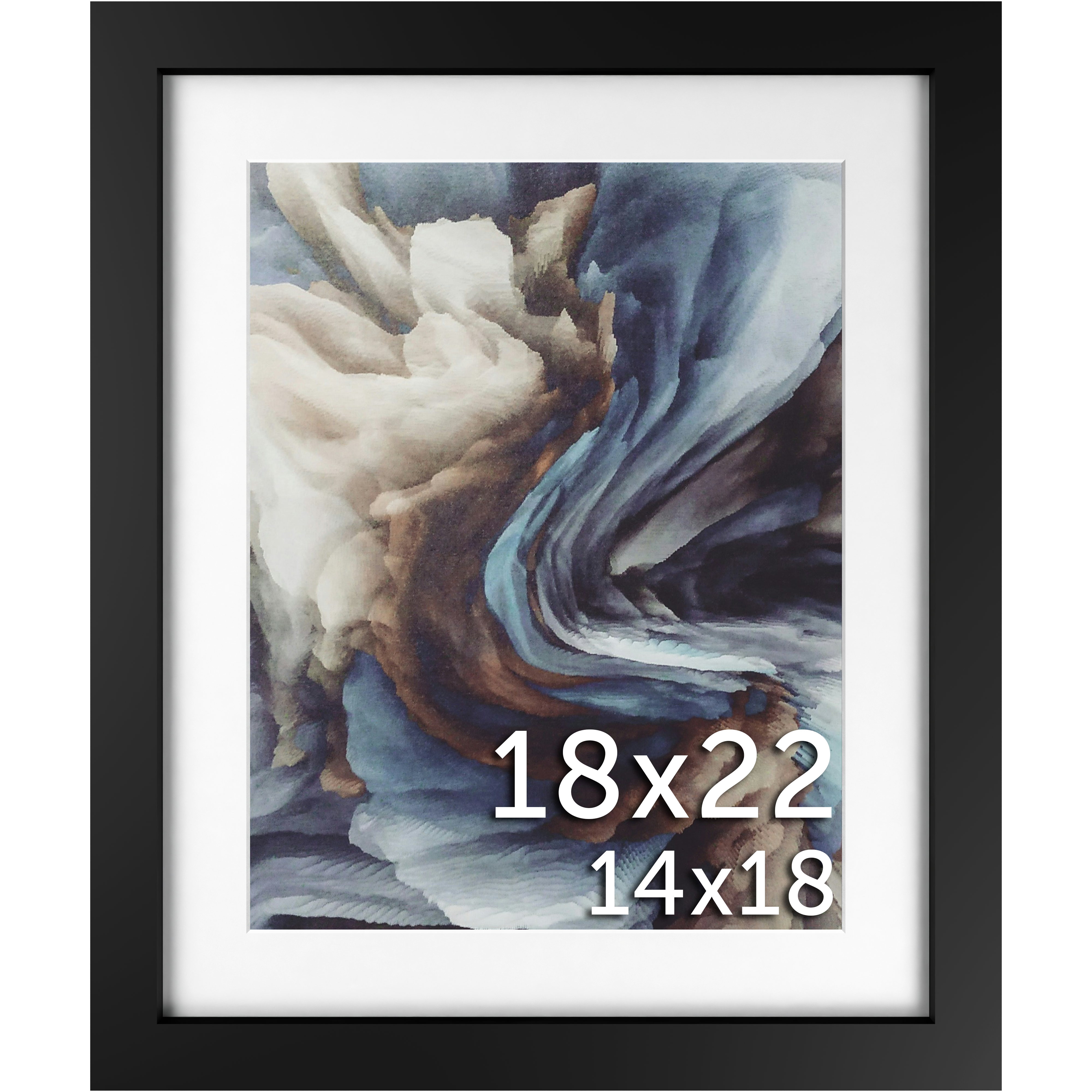 18x22 Black Matted Frame - Frame Amo