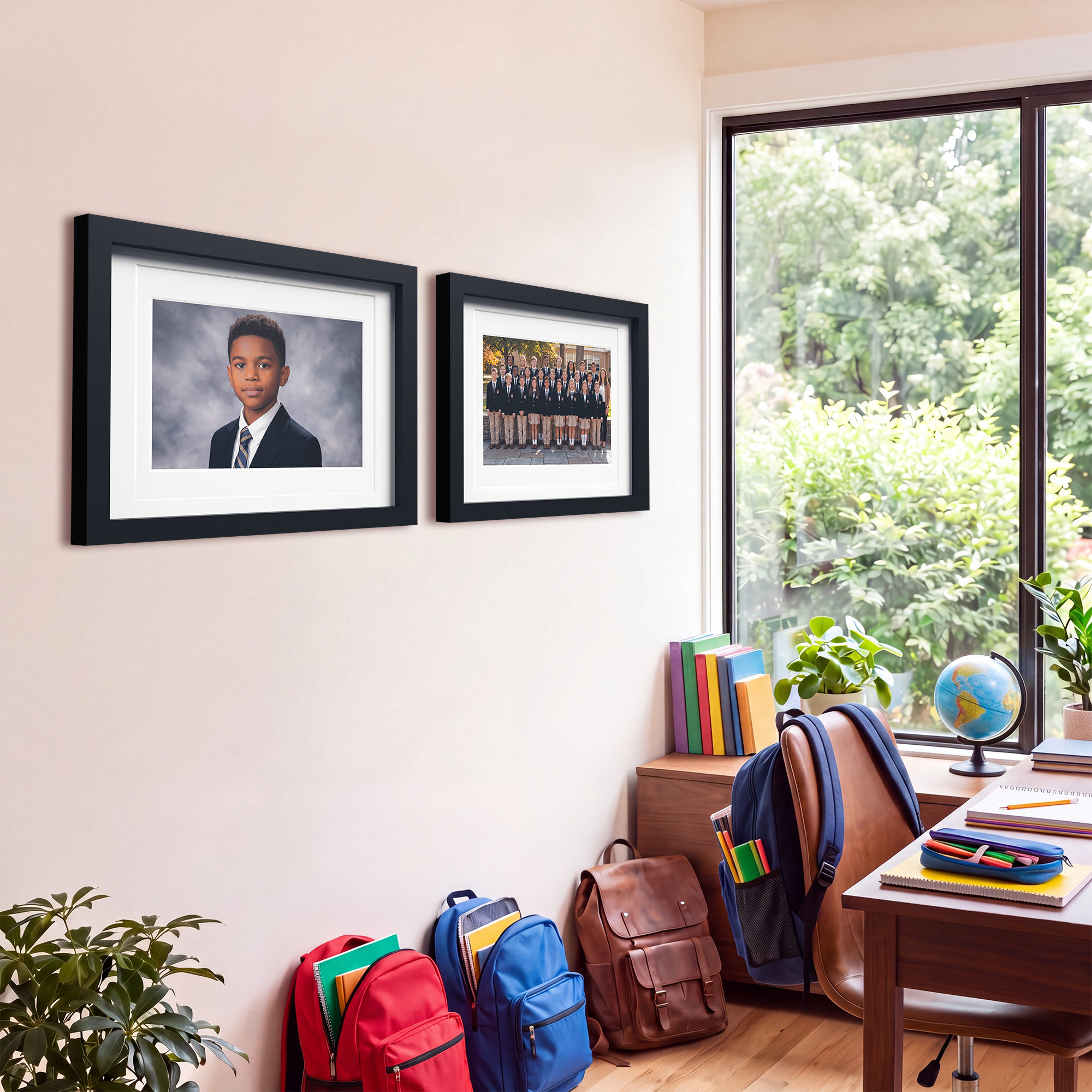 18x24 Wood Frame Double Matted to 16x20 and 12x18 - Glass