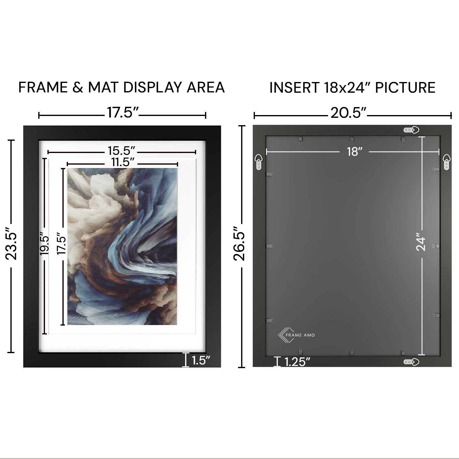 18x24 Multi-Mat Wood Frame - Signature Glass