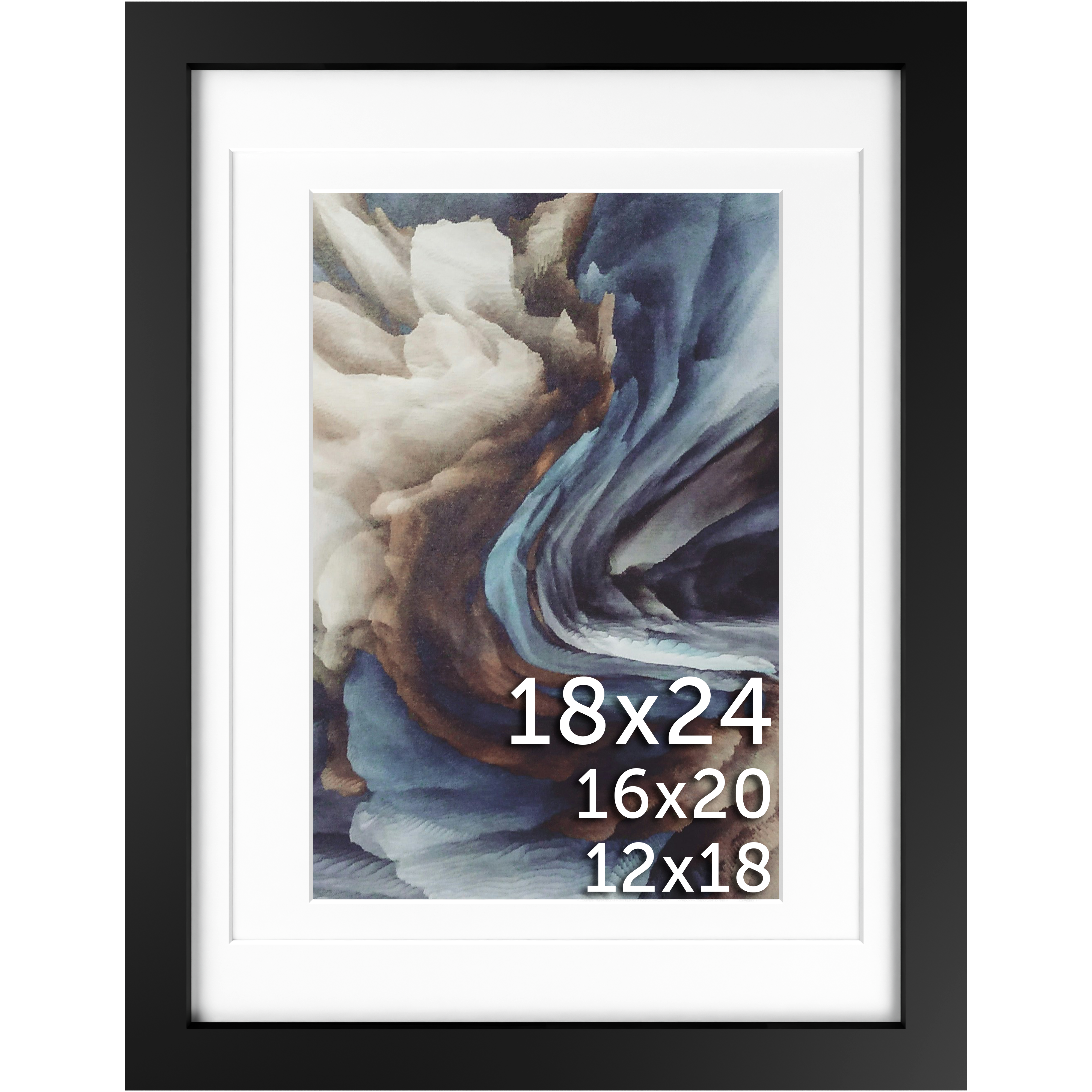 18x24 Black Multi-Mat Frame - Frame Amo