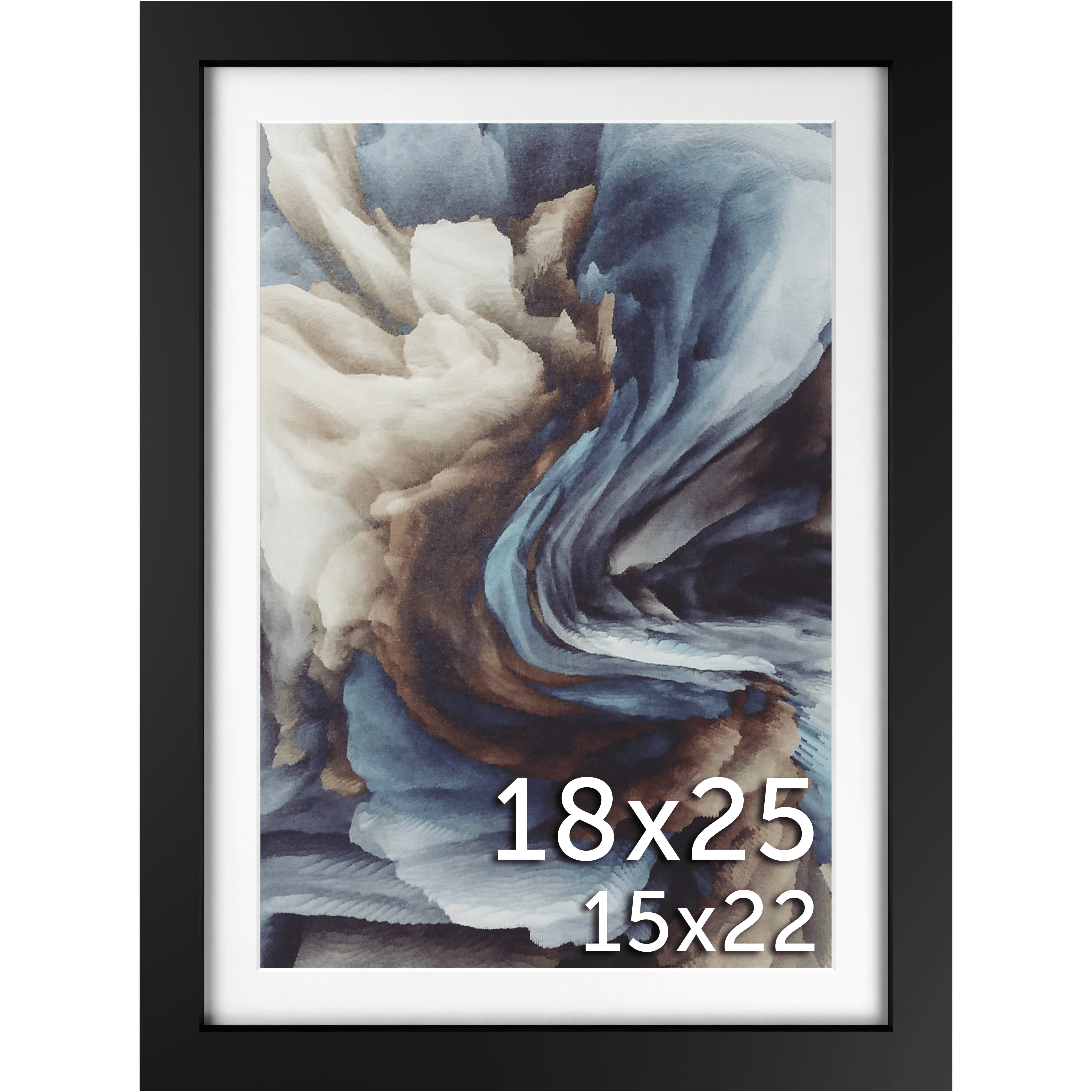 18x25 Black Matted Frame - Frame Amo