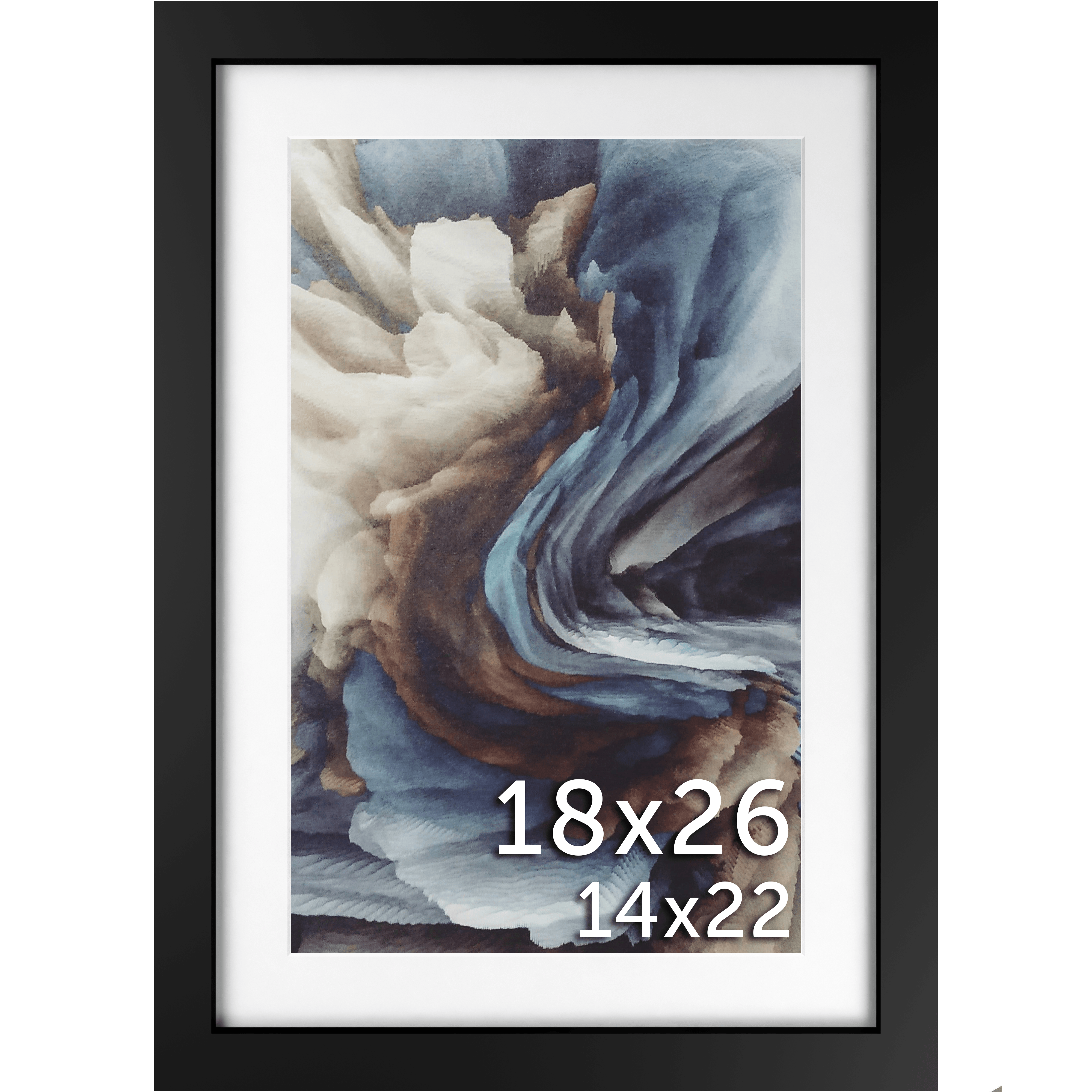 18x26 Black Matted Frame - Frame Amo