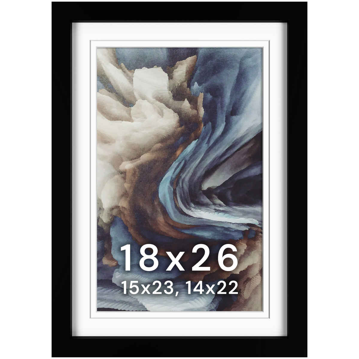 18x26 Wood Frame Double Matted to 15x23 and 14x22 - Glass