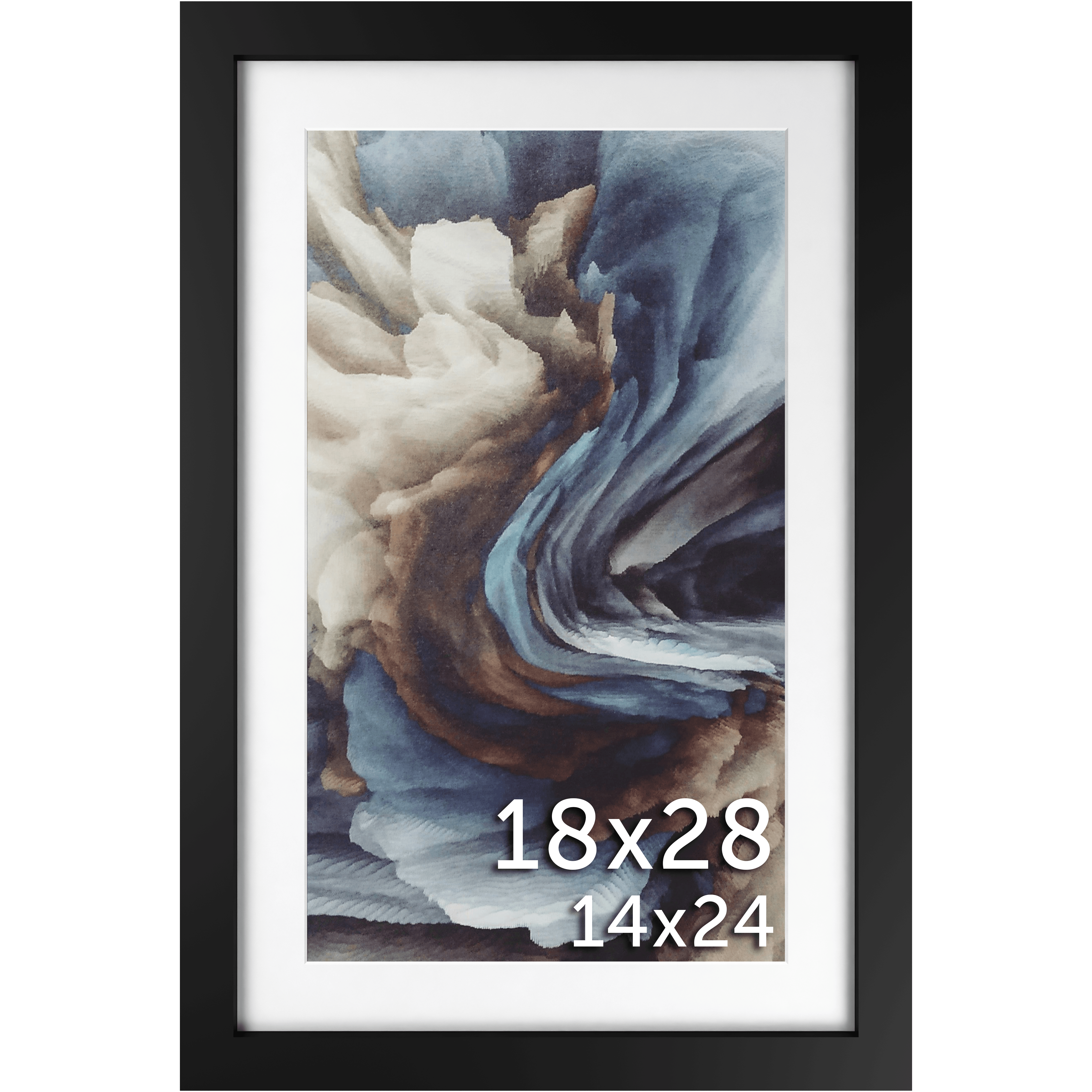 18x28 Black Matted Frame - Frame Amo