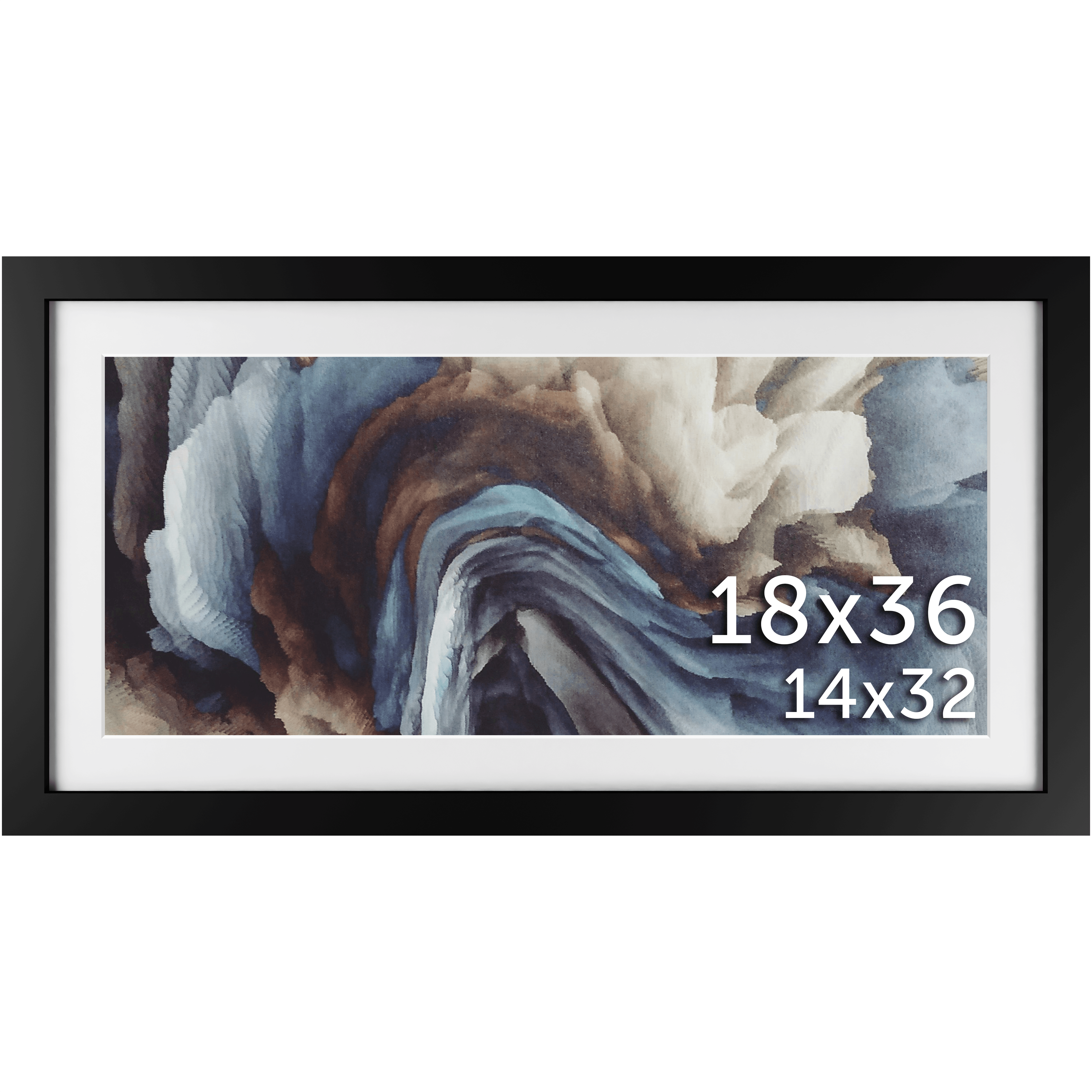 18x36 Black Matted Frame - Frame Amo