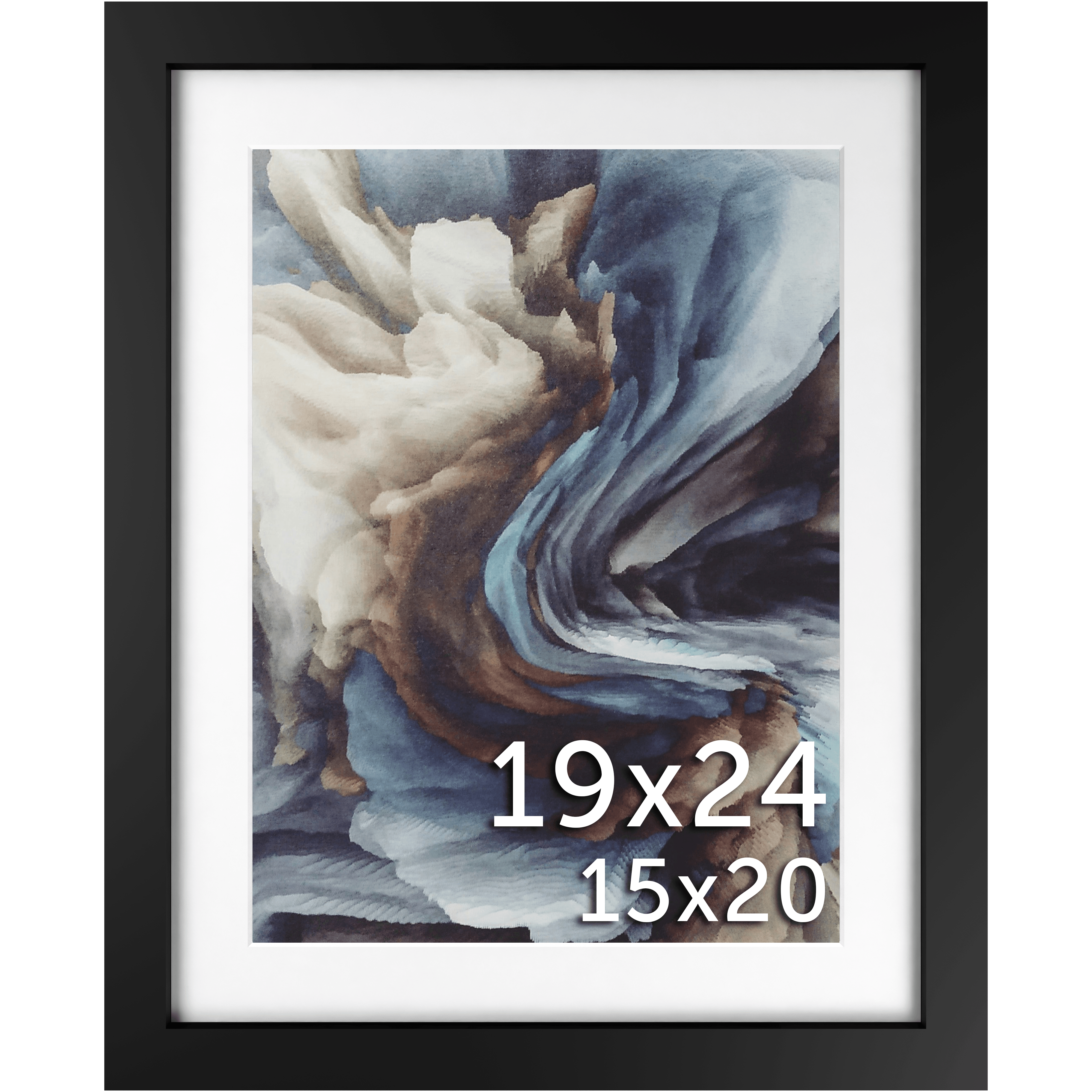 19x24 Black Matted Frame - Frame Amo