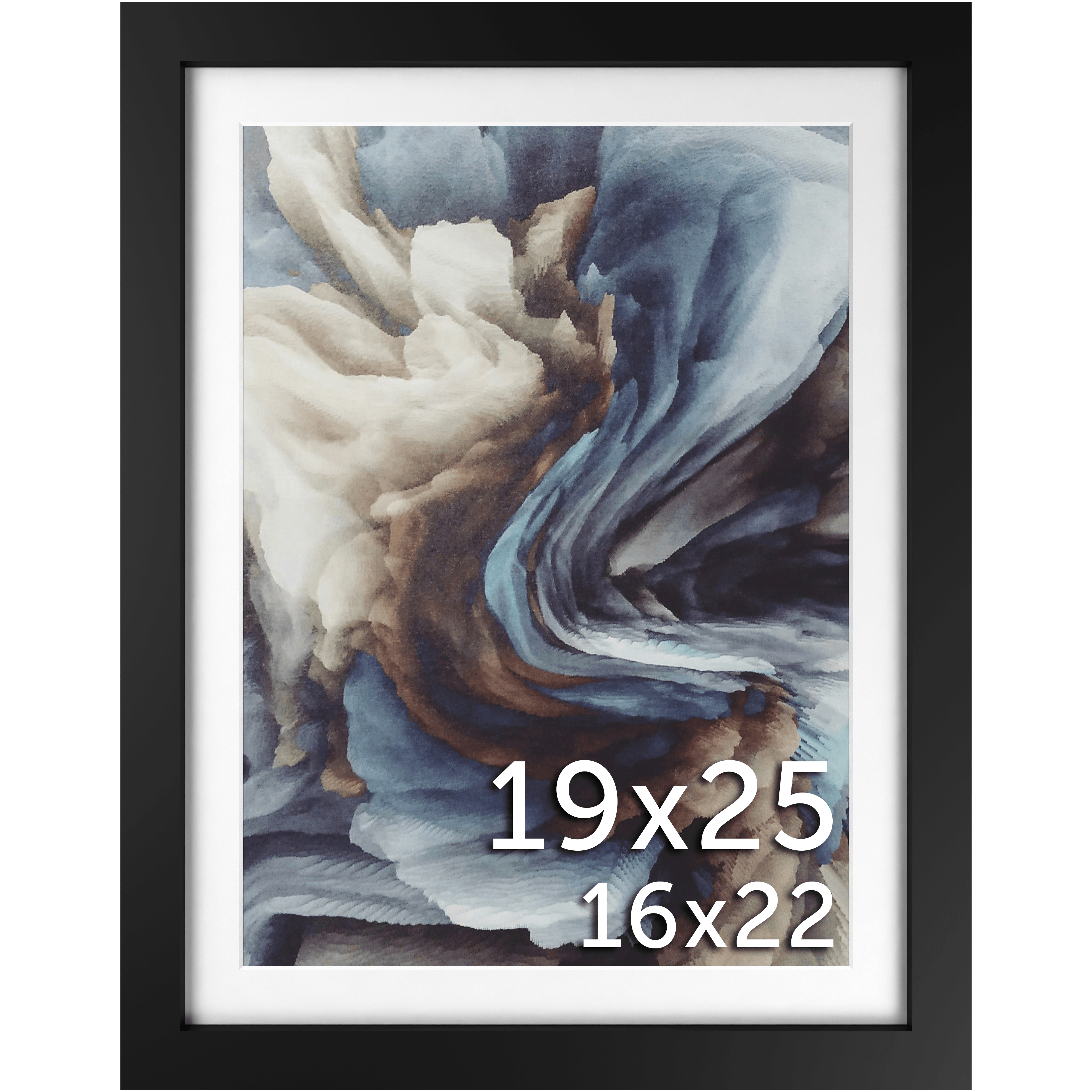 19x25 Black Matted Frame - Frame Amo