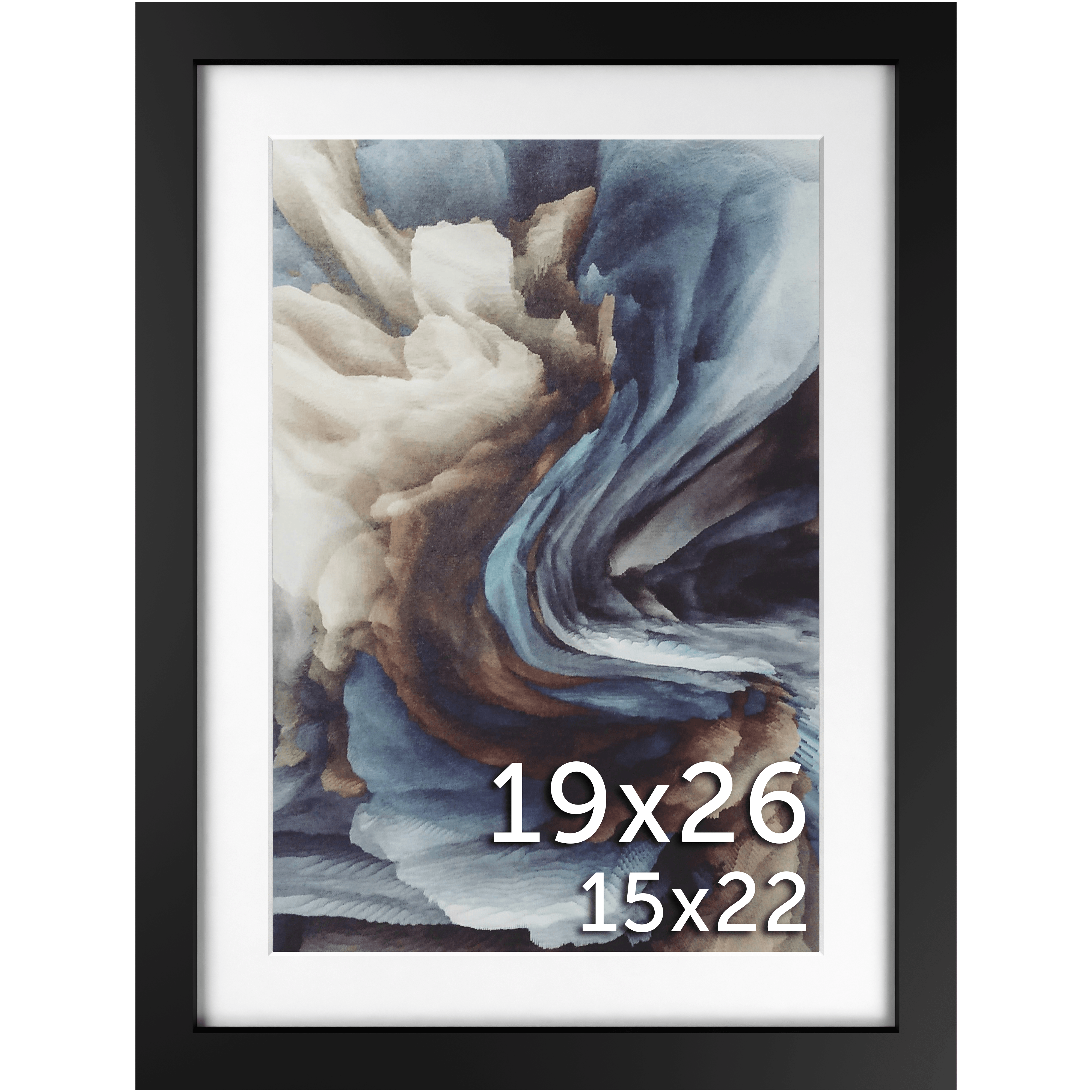 19x26 Black Matted Frame - Frame Amo