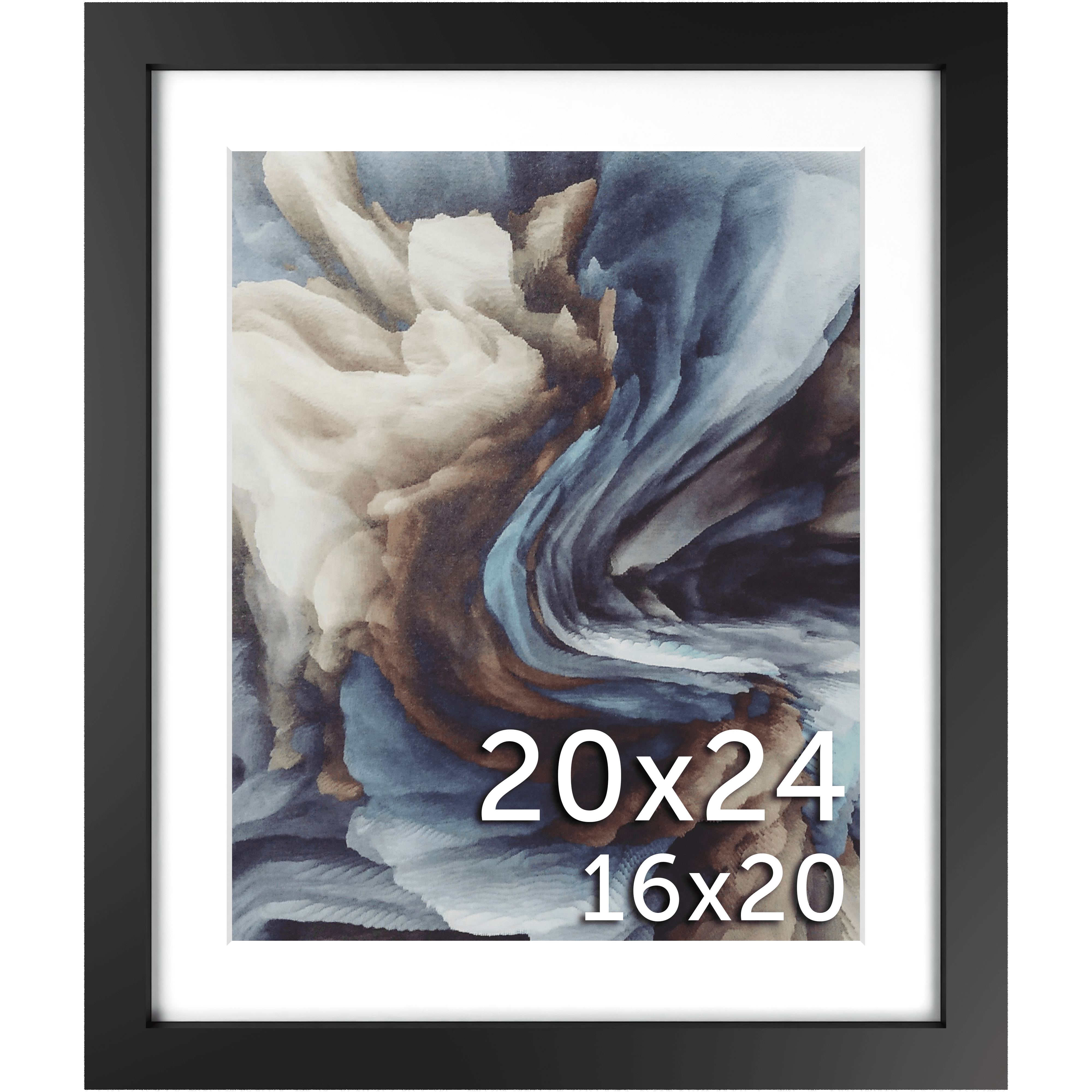 20x24 Black Matted Frame - Frame Amo