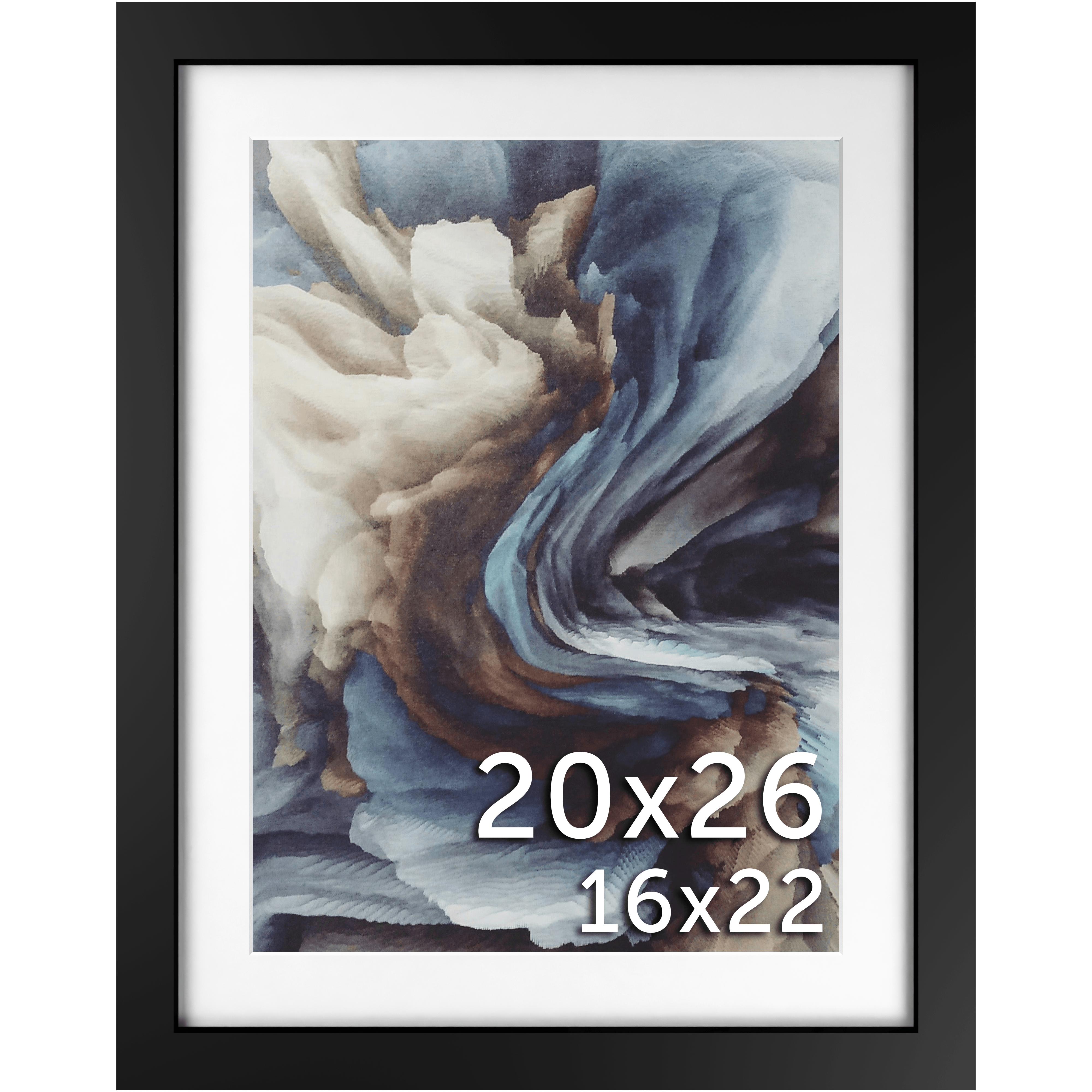 20x26 Black Matted Frame - Frame Amo