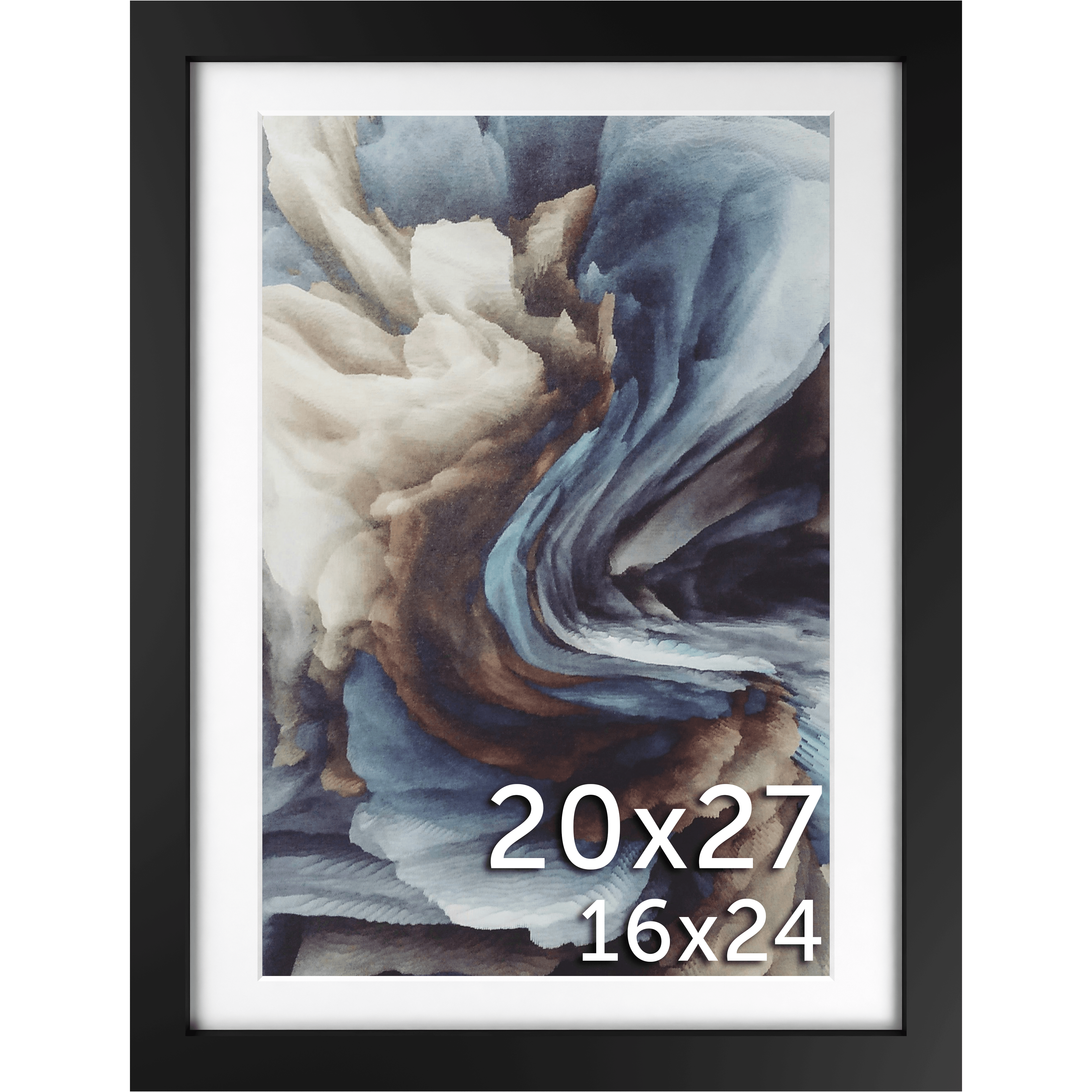 20x27 Black Matted Frame - Frame Amo