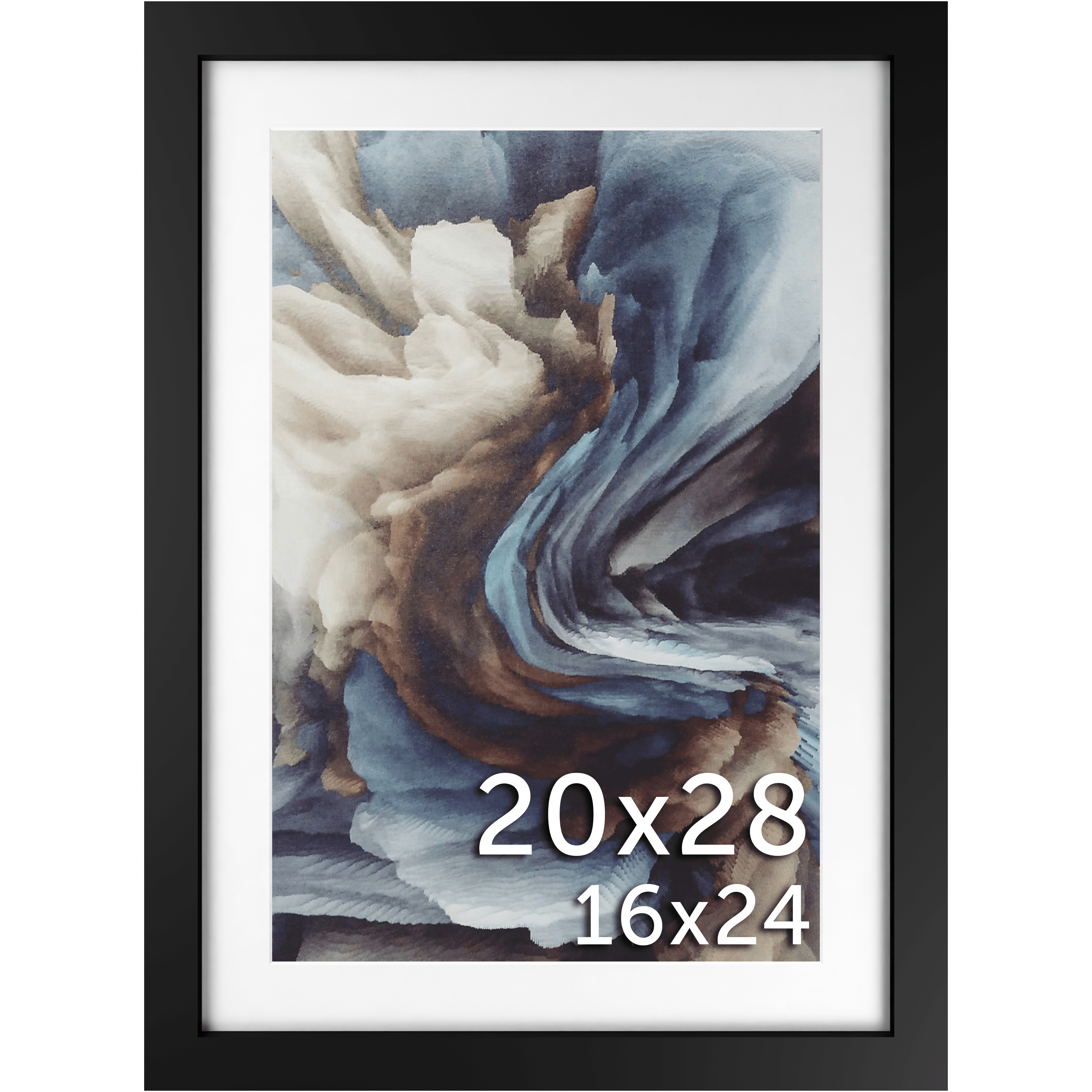 20x28 Black Matted Frame - Frame Amo