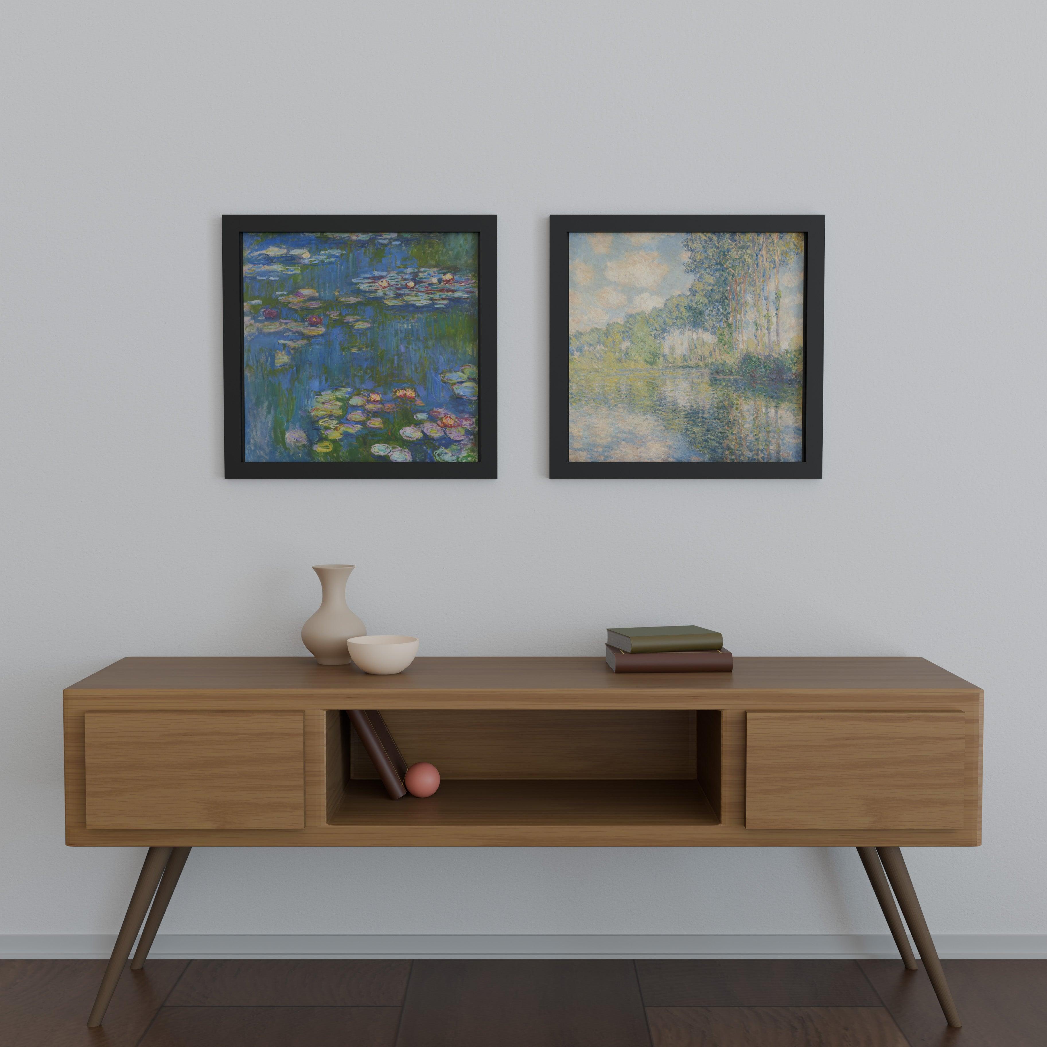 21x22 Frame Matted to 18x18 – Solid Wood Square Frame with