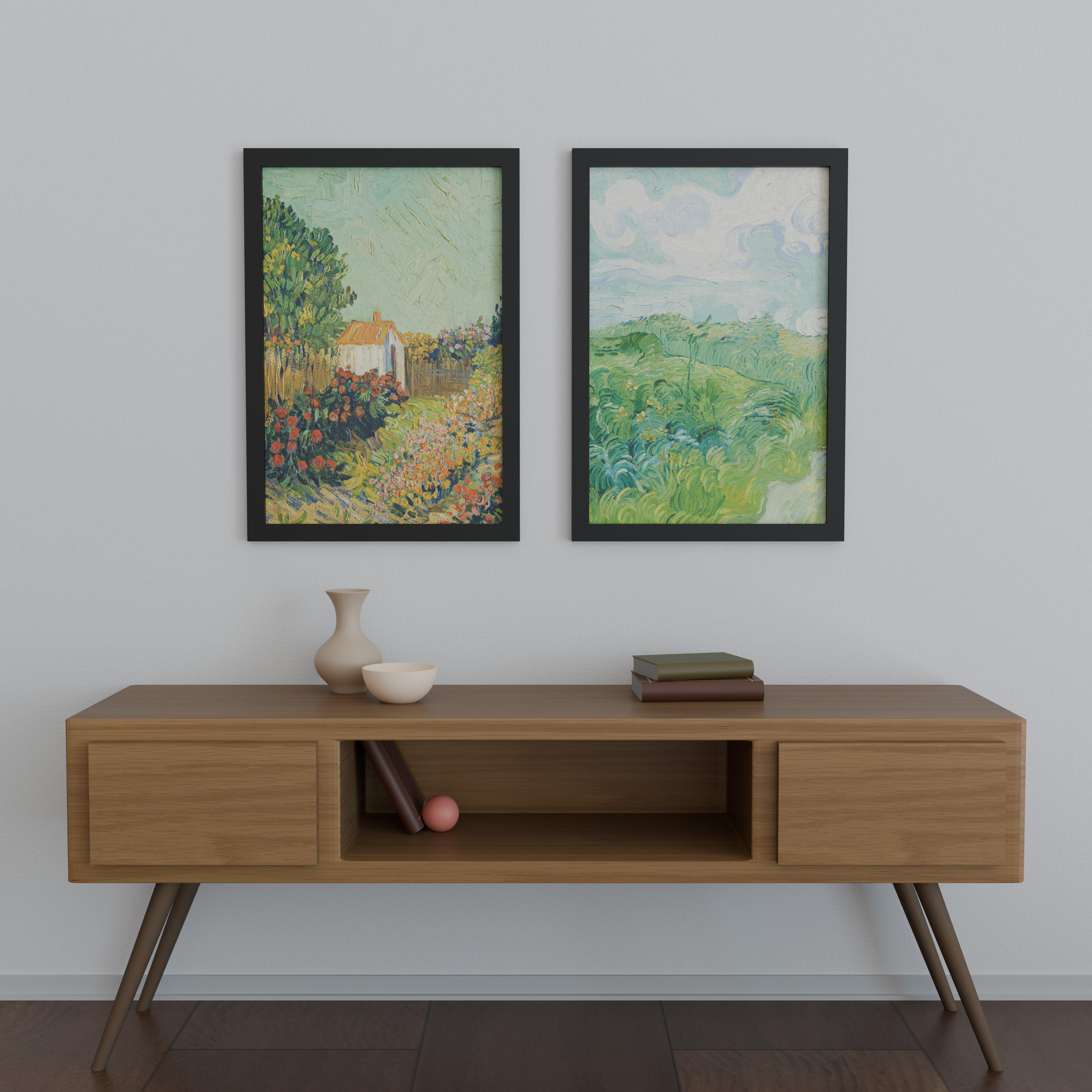 21x31 Frame Matted to 18x28 – Solid Wood Poster Frame with
