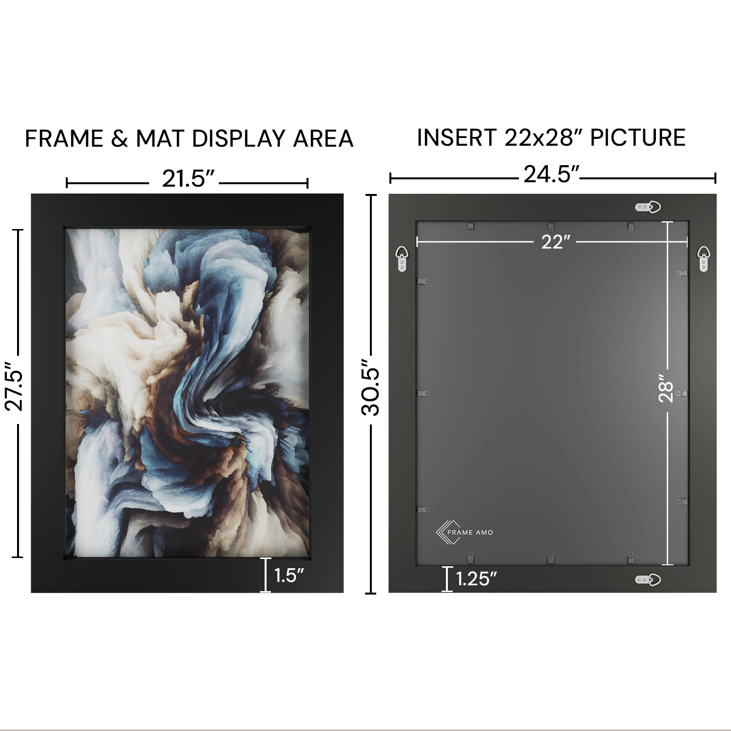 22x28 Matted Wood Frame - Signature Glass