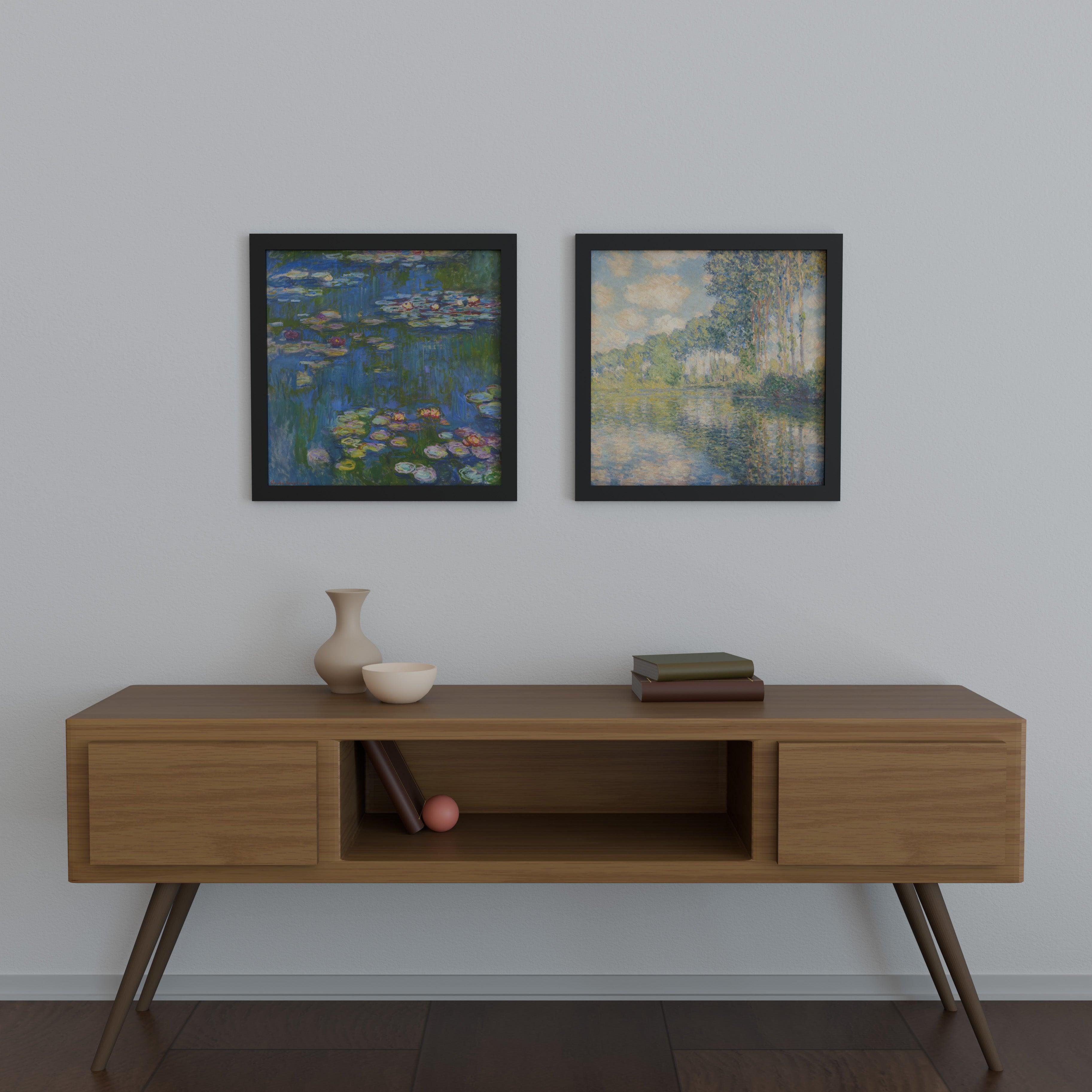 23x23 Frame Matted to 20x20 – Solid Wood Square Frame with