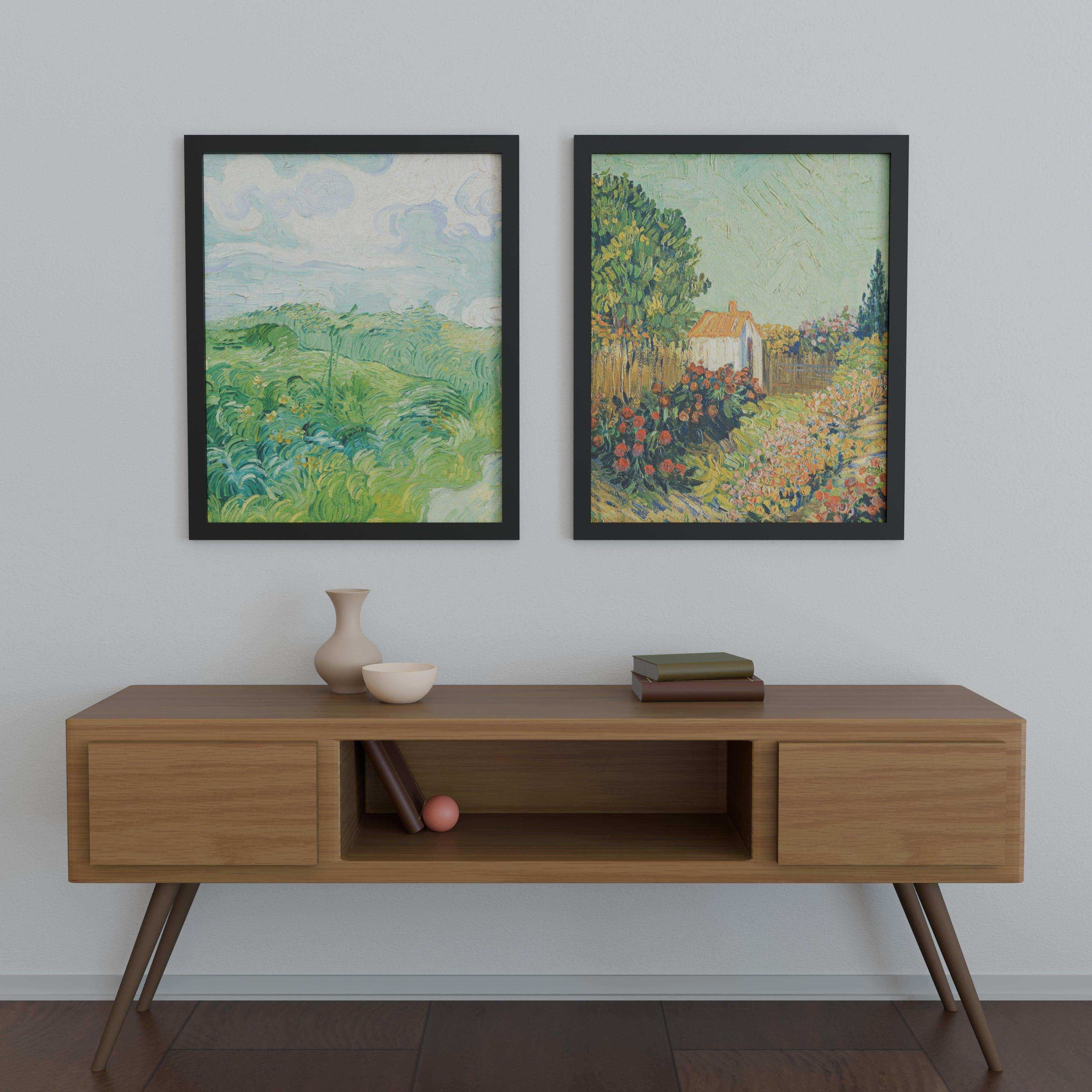 インテリア　大版85✖️63アートワーク フレーム付き 26x32 Frame Matted to 22x28 – Solid Wood Poster Frame with