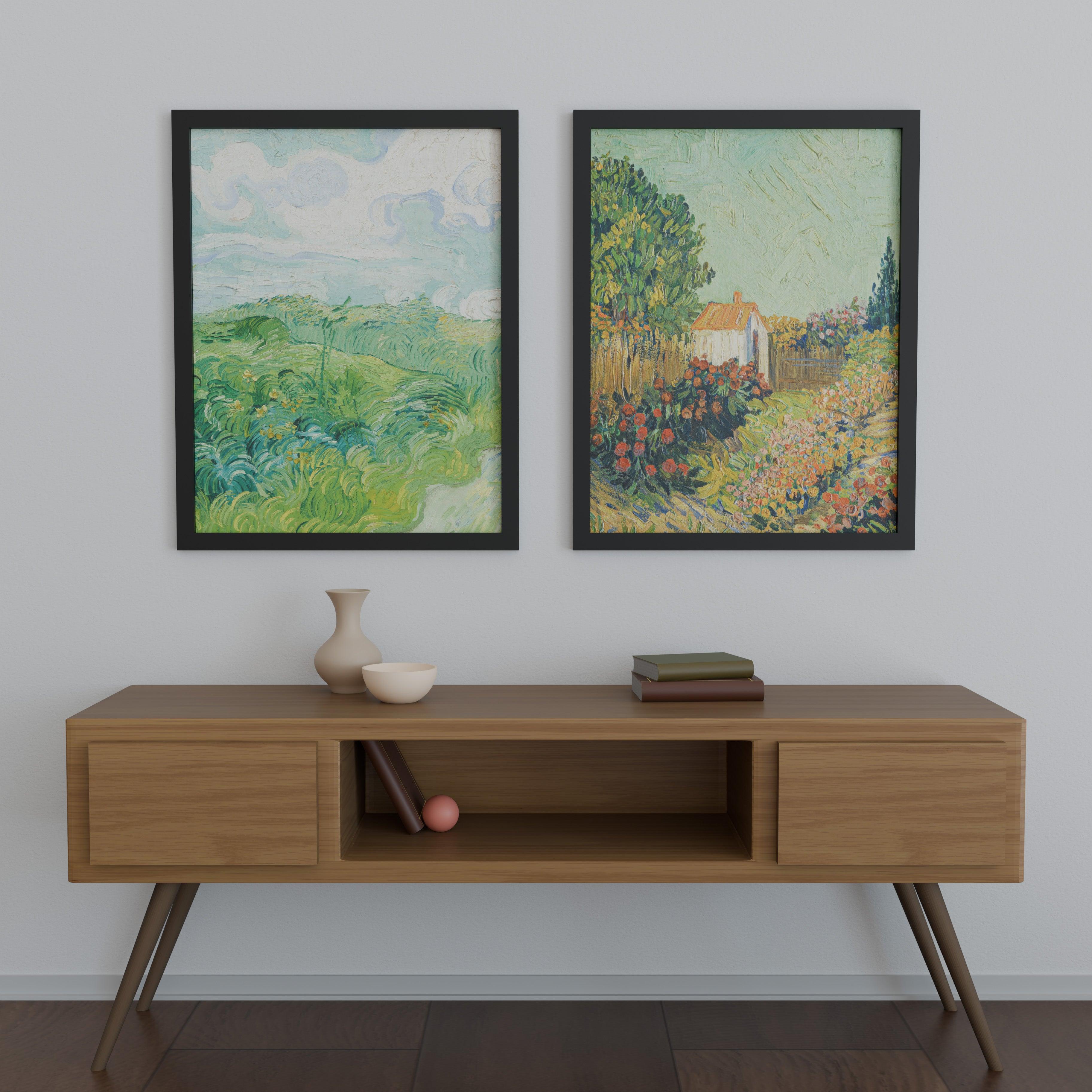 27x35 Frame Matted to 22x30 – Solid Wood Frame with Tempered Glass