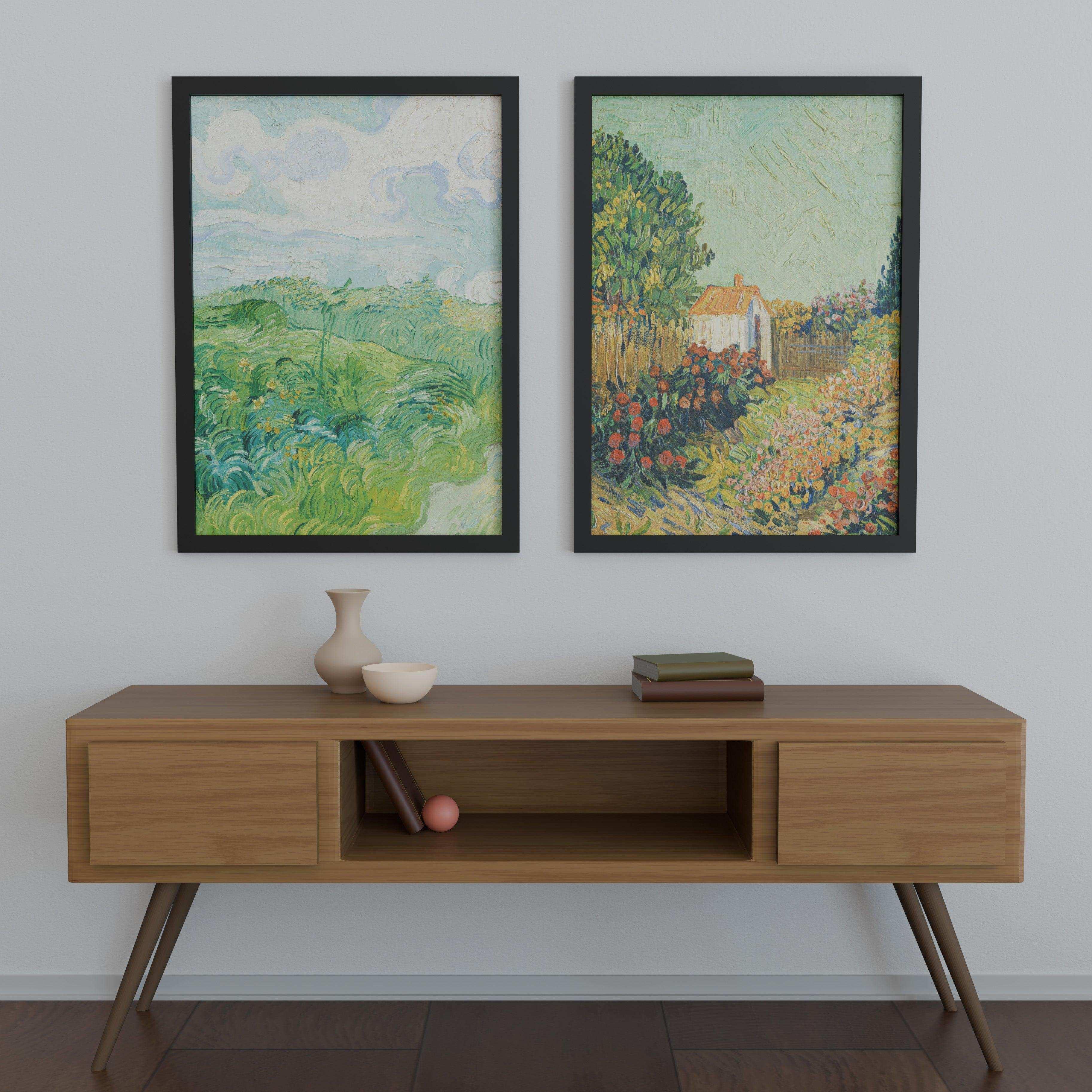インテリア　大版85✖️63アートワーク フレーム付き 27x38 Frame Matted to 20x30 – Solid Wood Poster Frame with