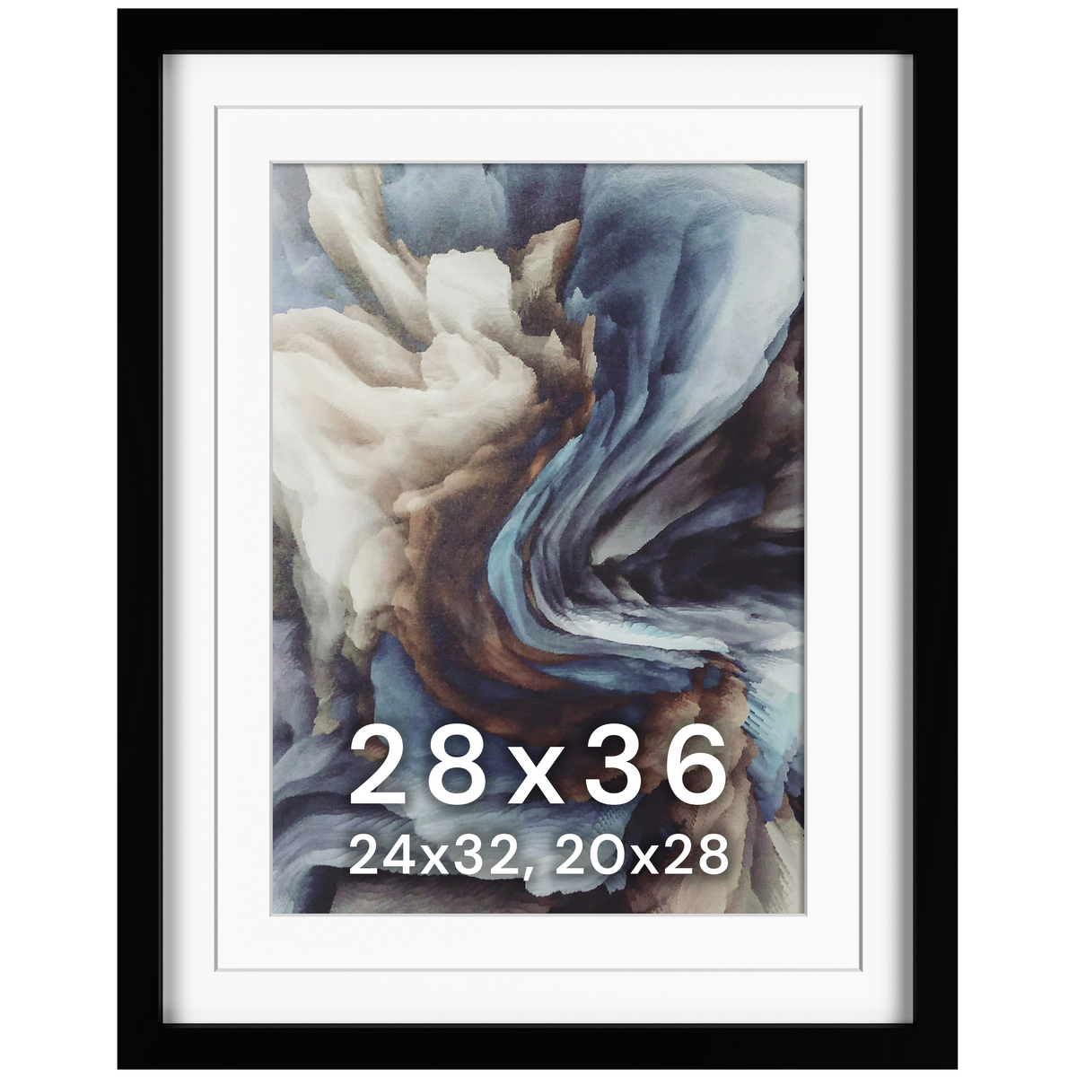 28x36 Wood Frame Double Matted to 24x32 and 20x28 - Glass
