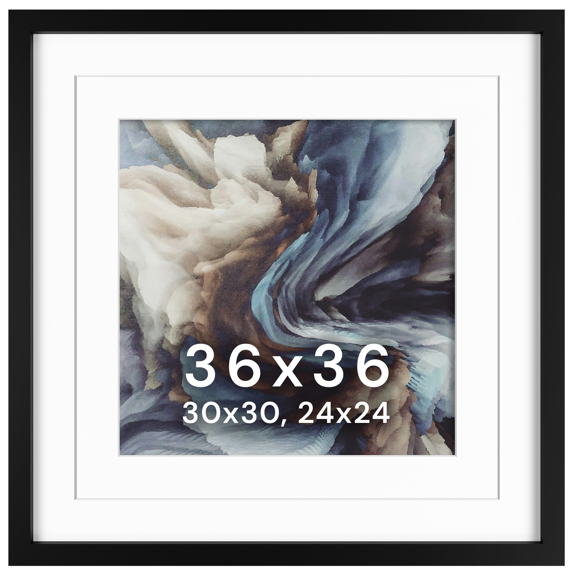 36x36 Marco Foto Madera Mate