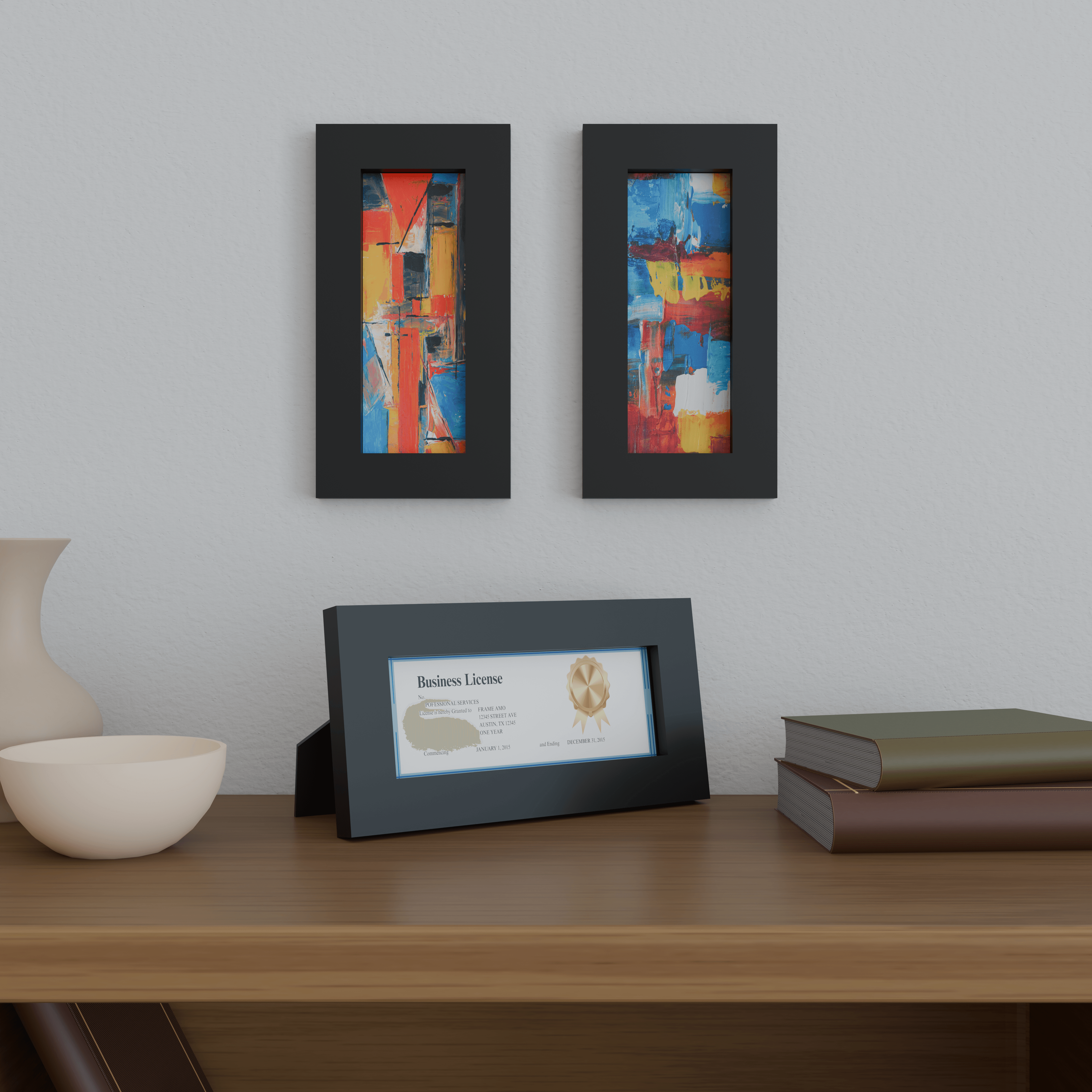 4x10 Matted Wood Frame