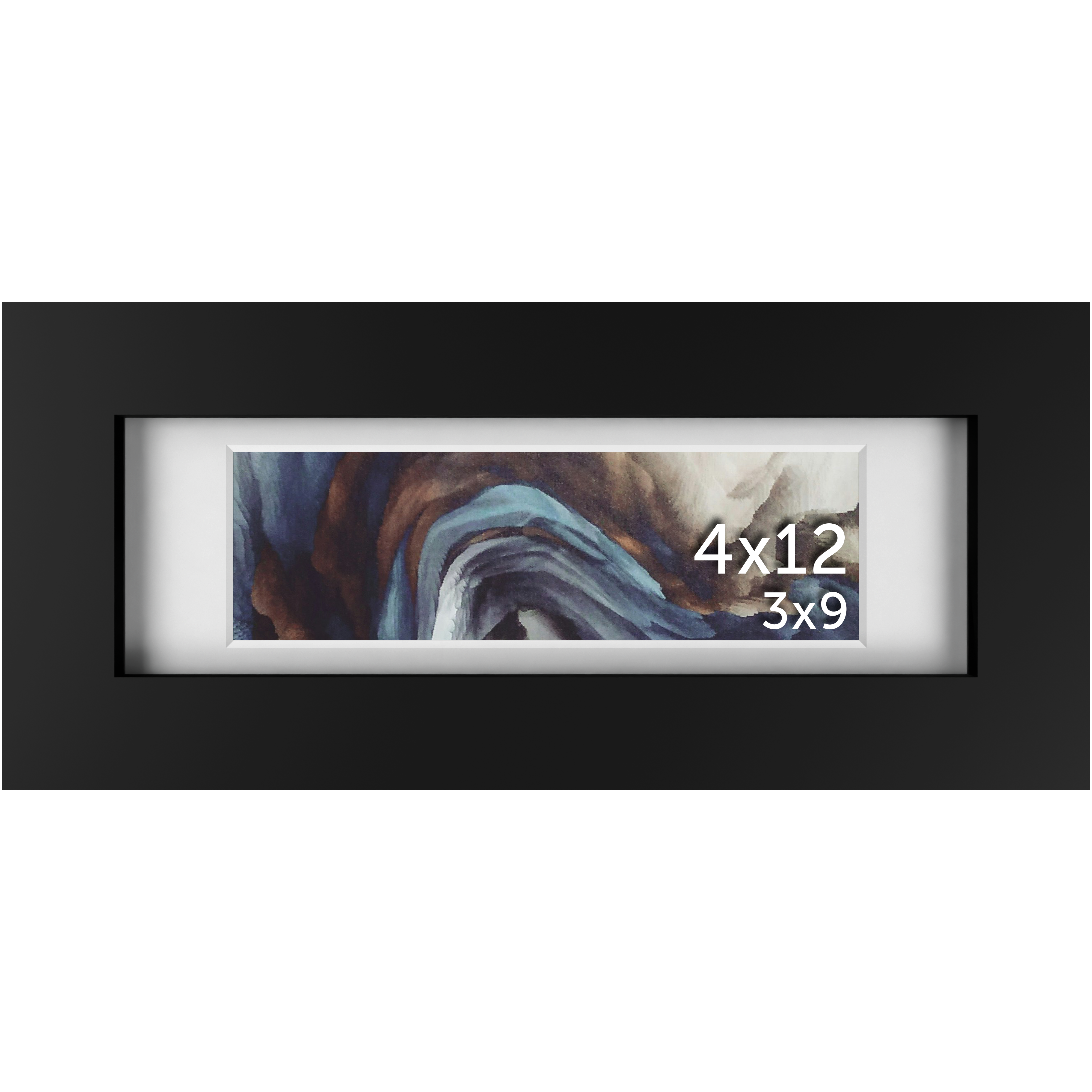 4x12 Black Matted Frame - Frame Amo