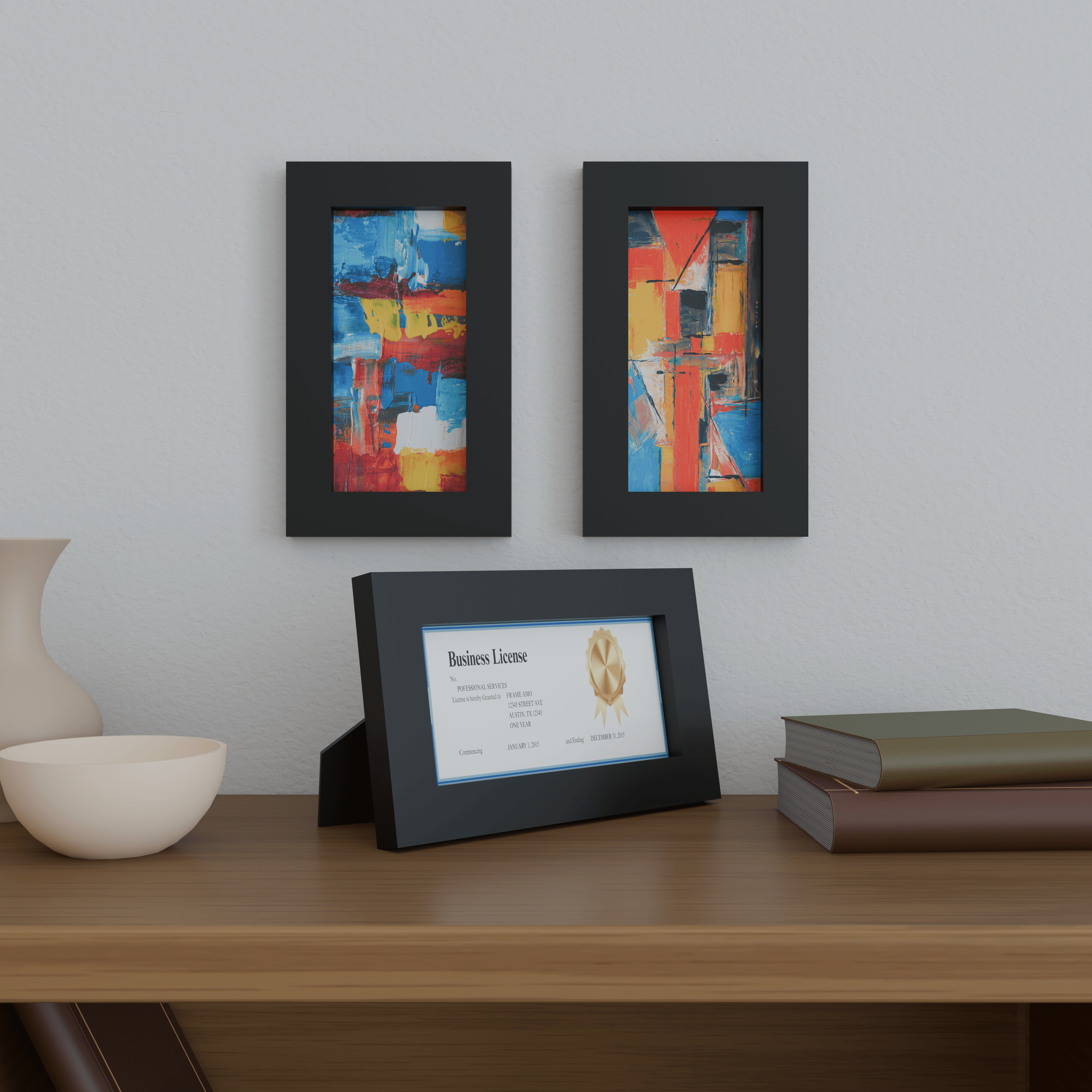 5x10 Matted Wood Frame