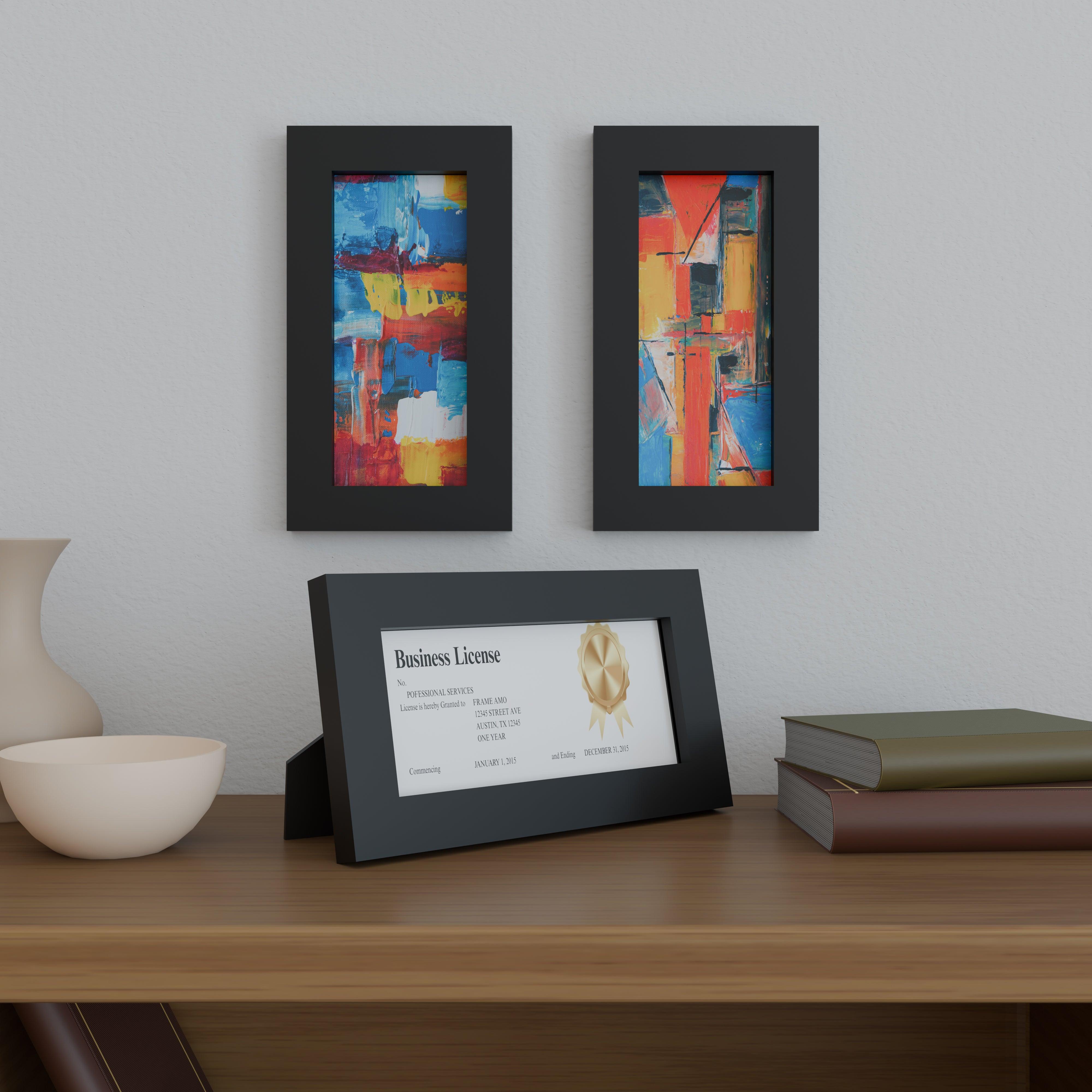 5x11 Matted Wood Frame