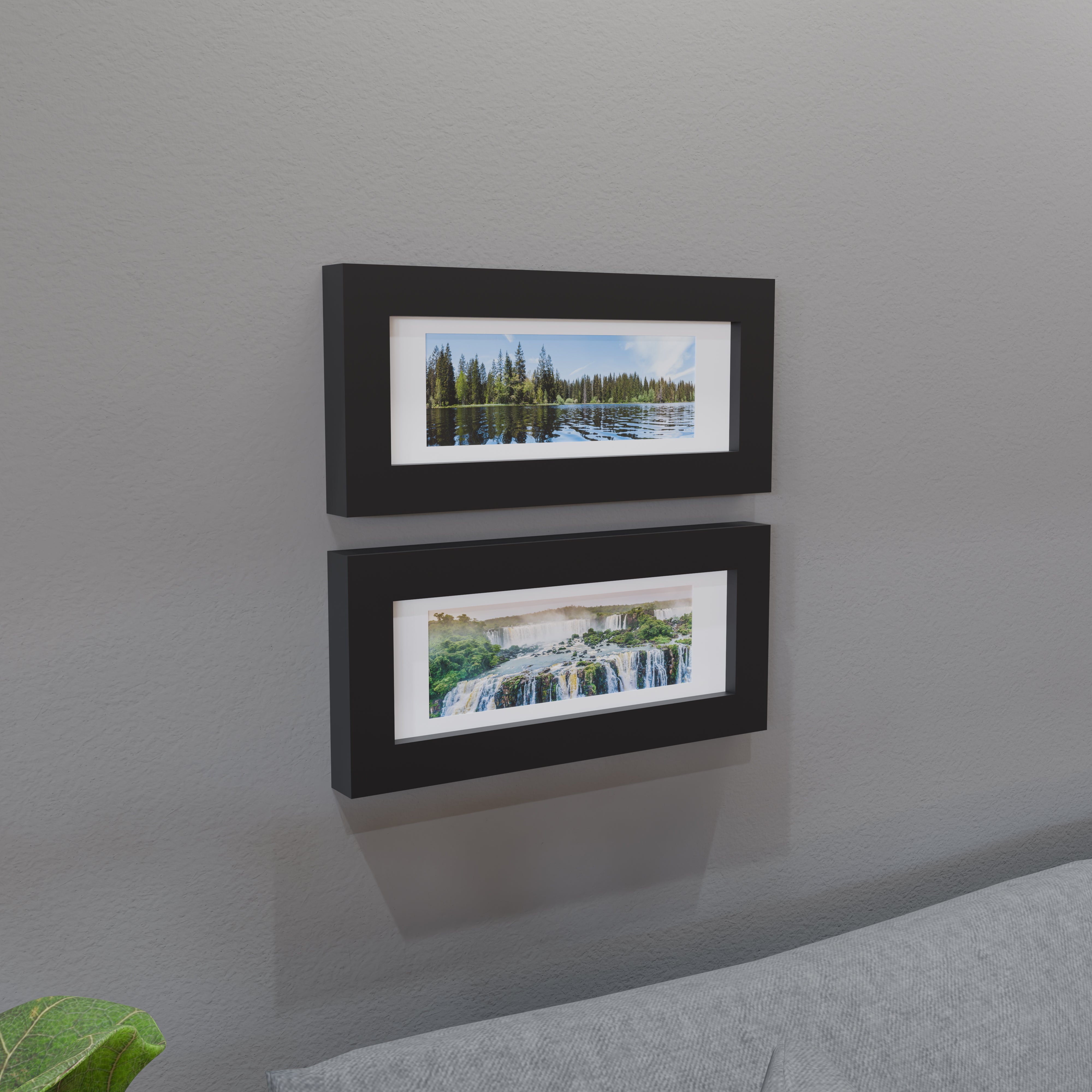 5x14 Matted Wood Frame
