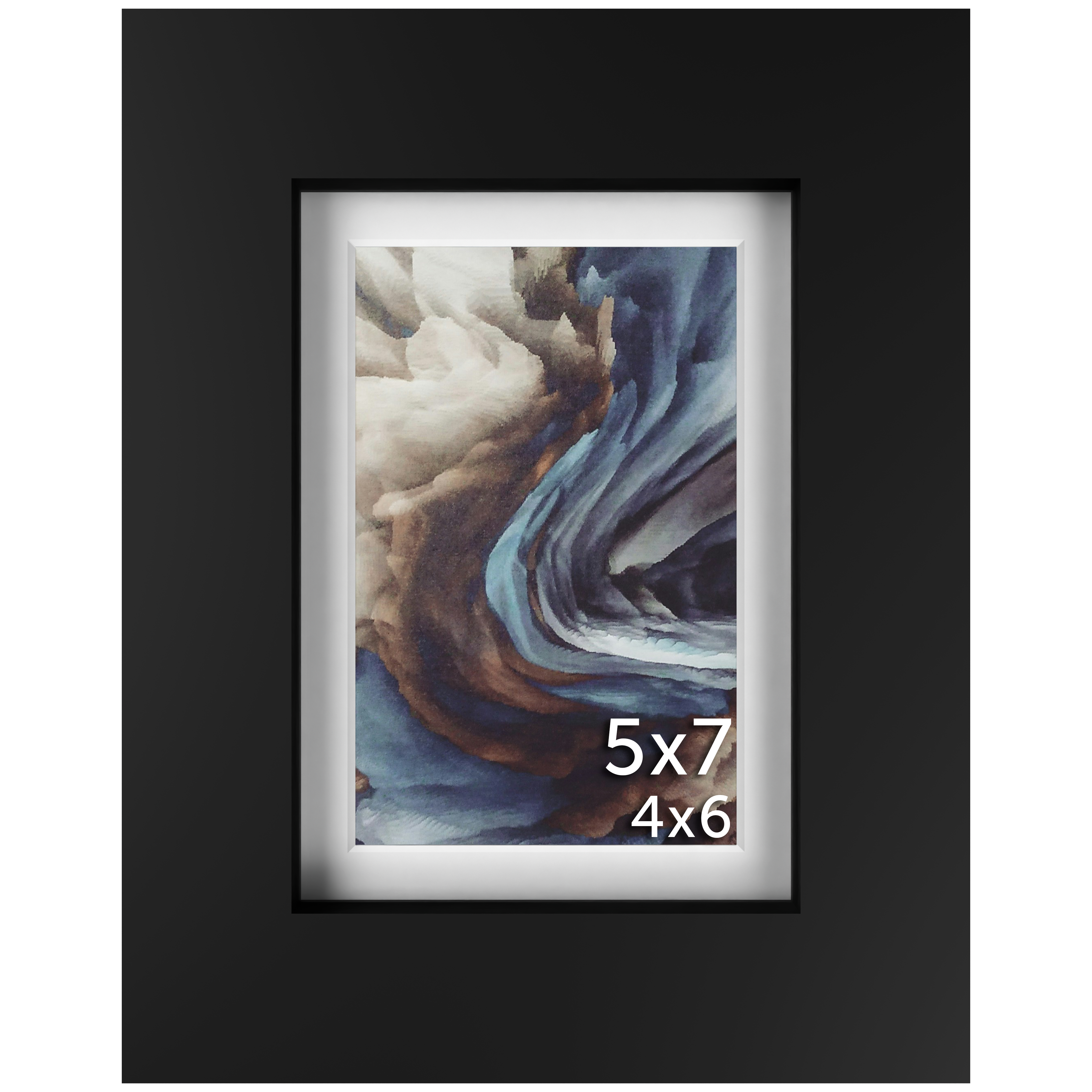 5x7 Black Matted Frame - Frame Amo