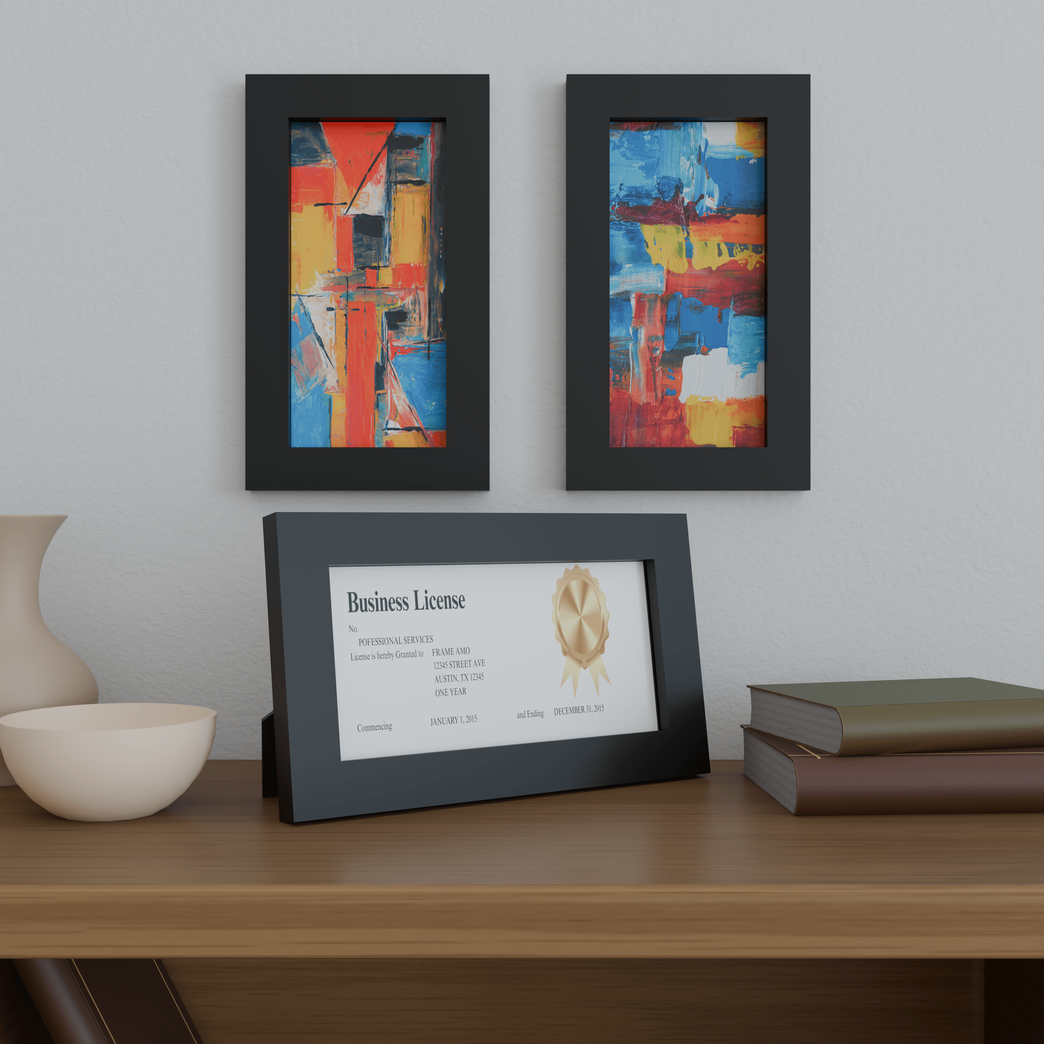 6x12 Matted Wood Frame
