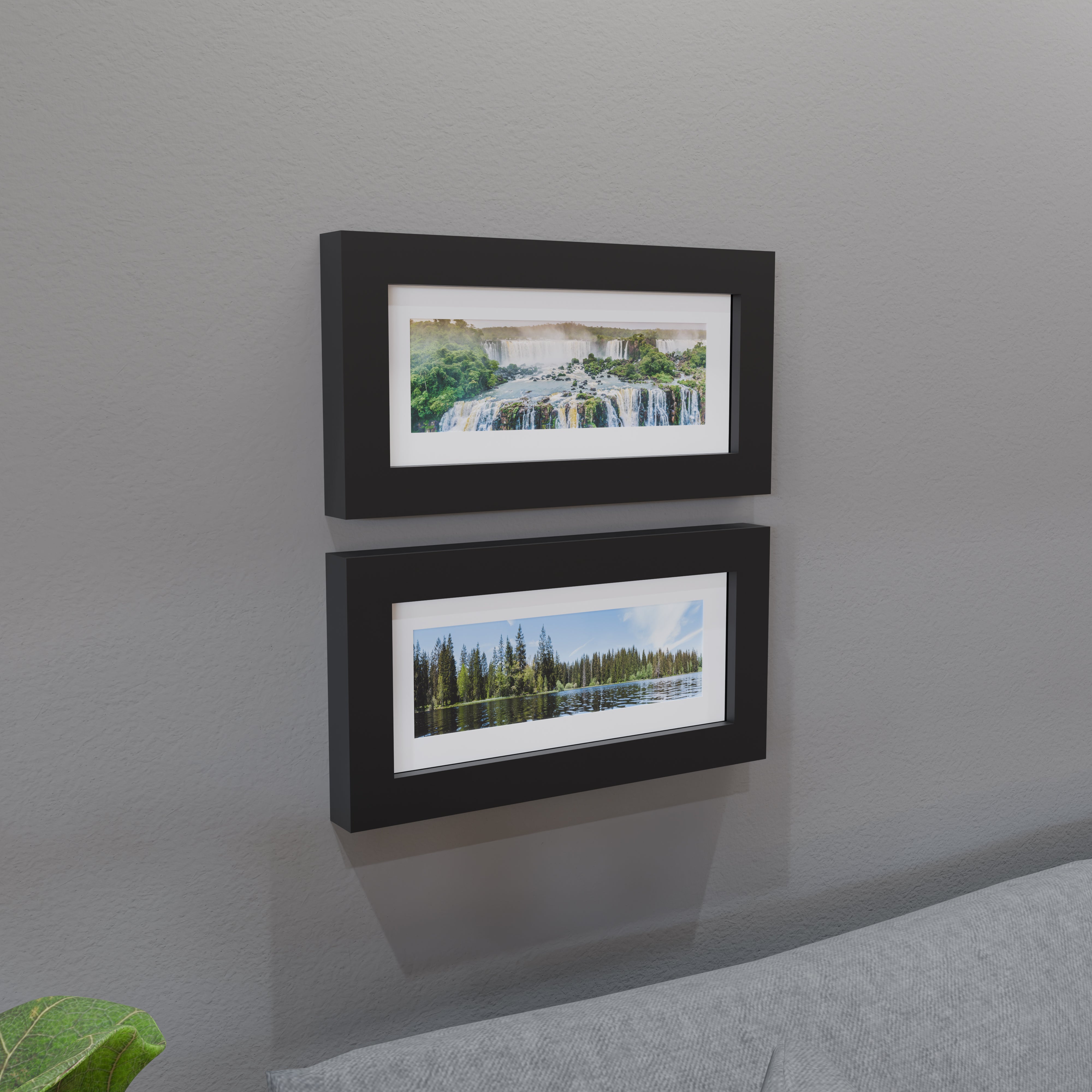 6x14 Matted Wood Frame