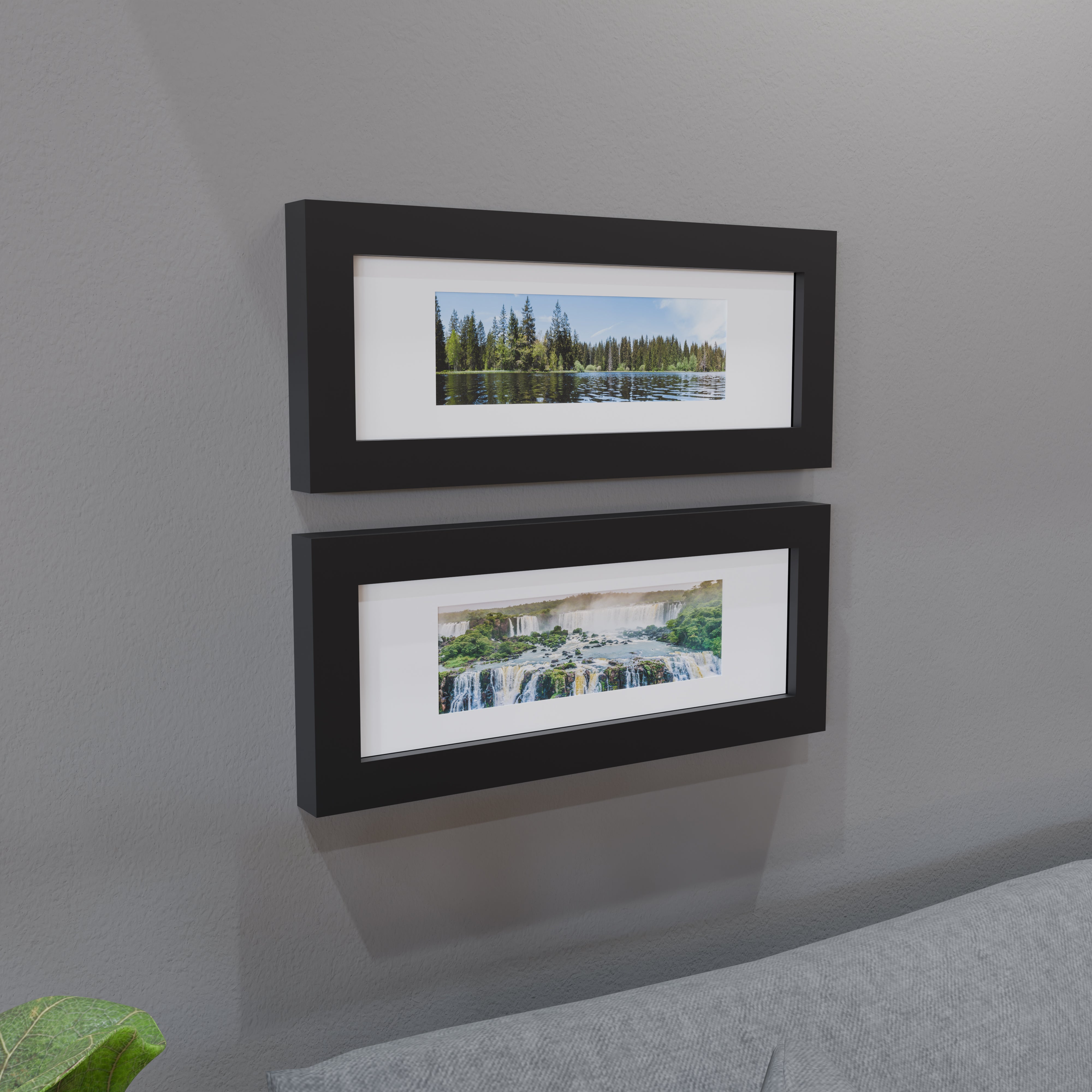 6x18 Matted Wood Frame
