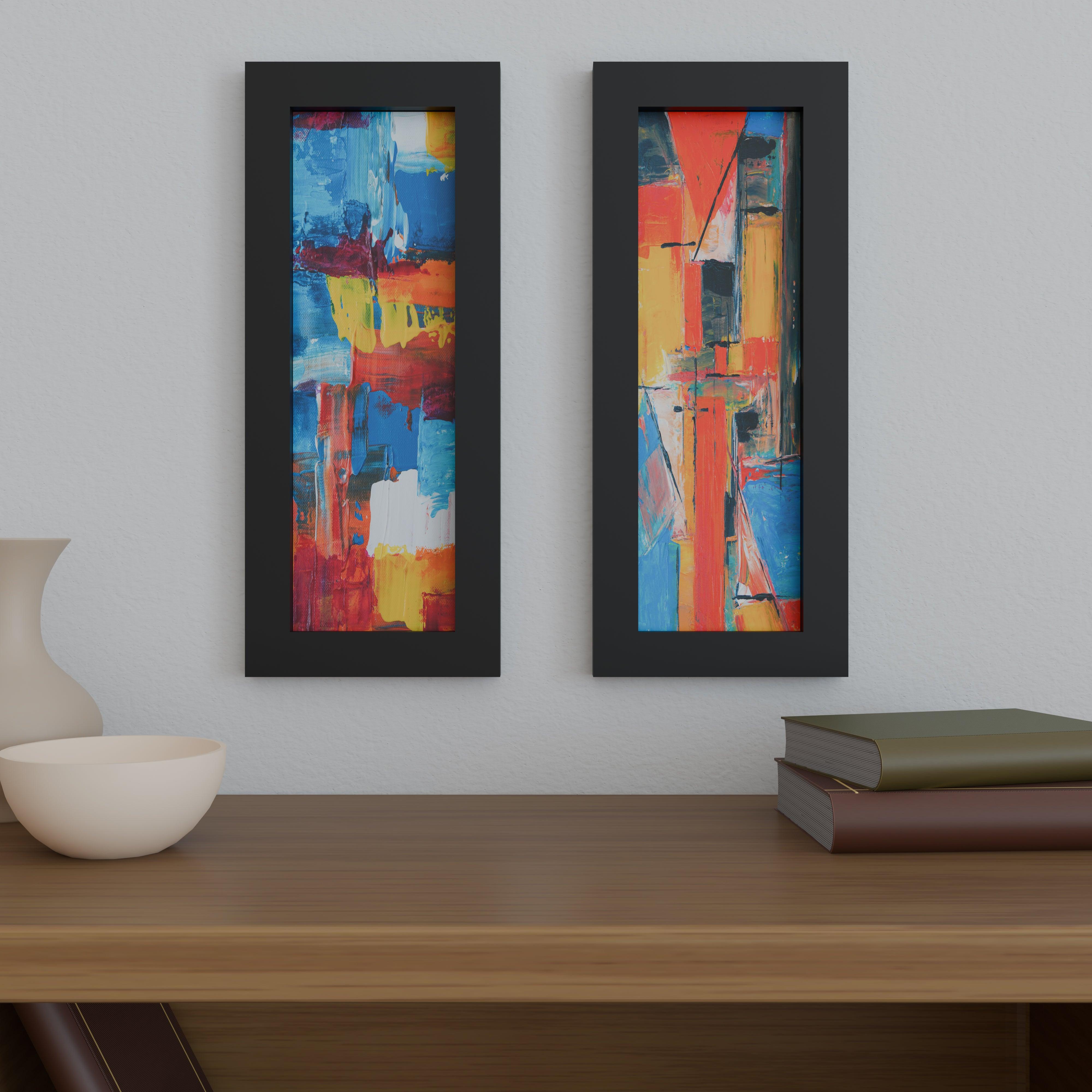 6x18 Frame Matted to 4x12 – Solid Wood Poster Frame with Tempered