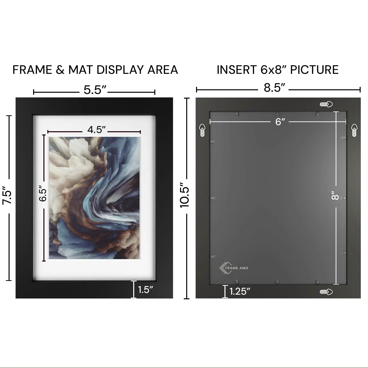 6x8 Matted Wood Frame - Signature Glass
