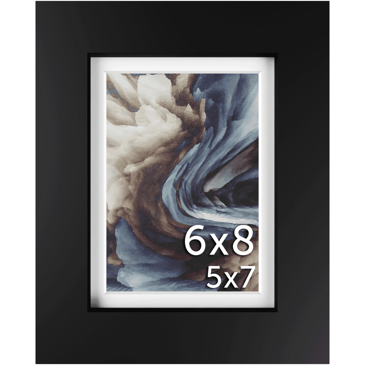 6x8 Inch Natural Solid Wood Picture Frame - Handmade With Mat For 5x7 Photos, Teak Finish