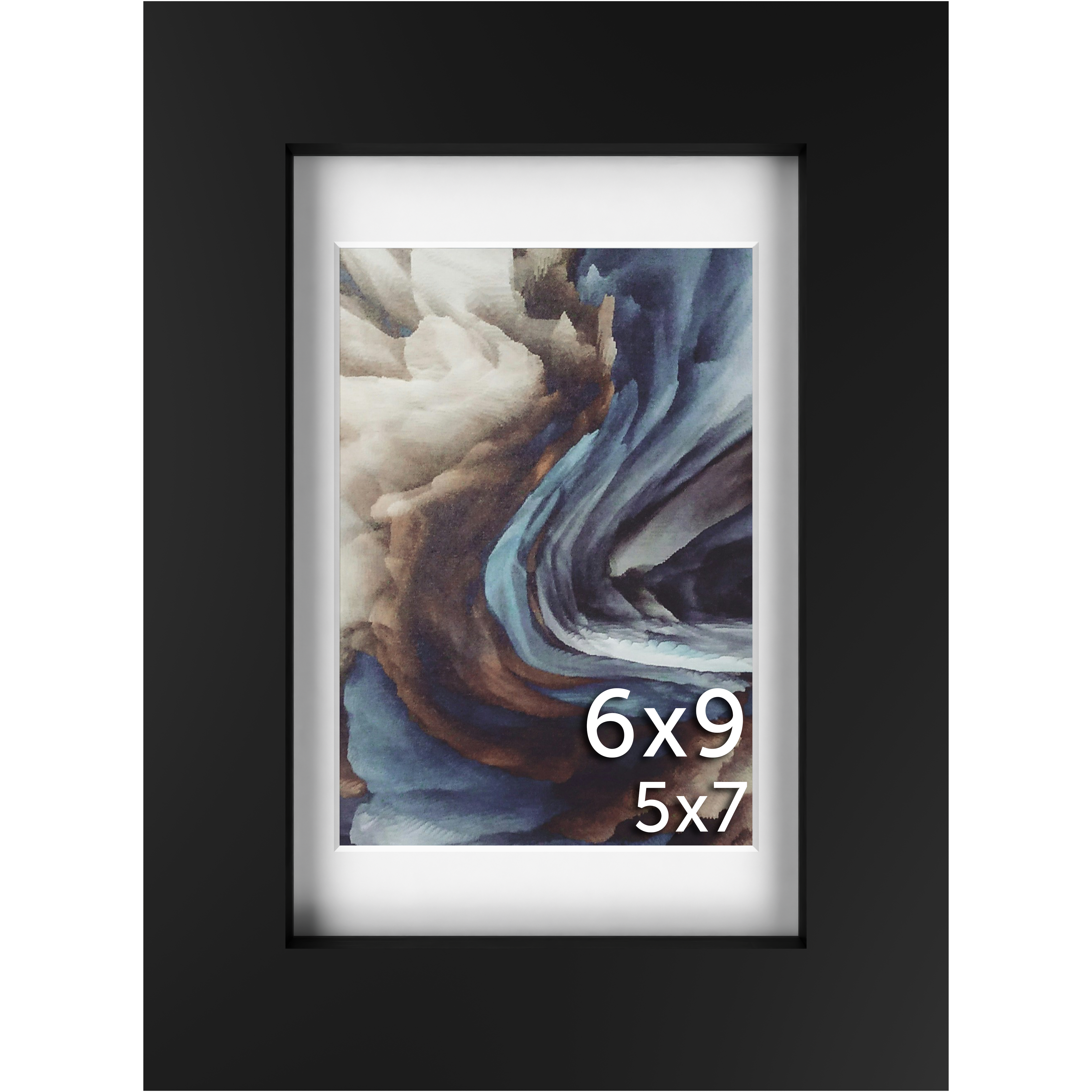 6x9 Black Matted Frame - Frame Amo