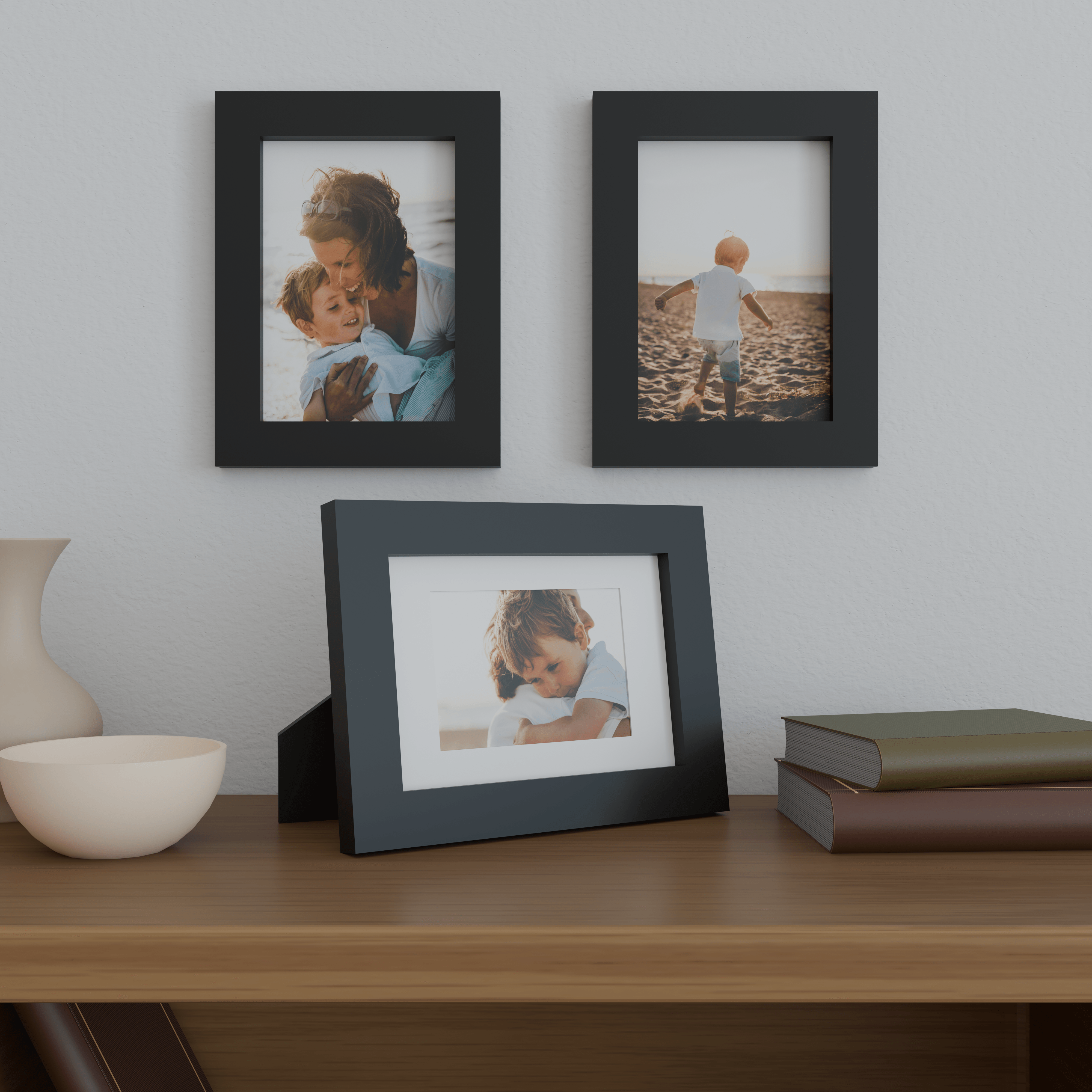 7x10 Matted Wood Frame