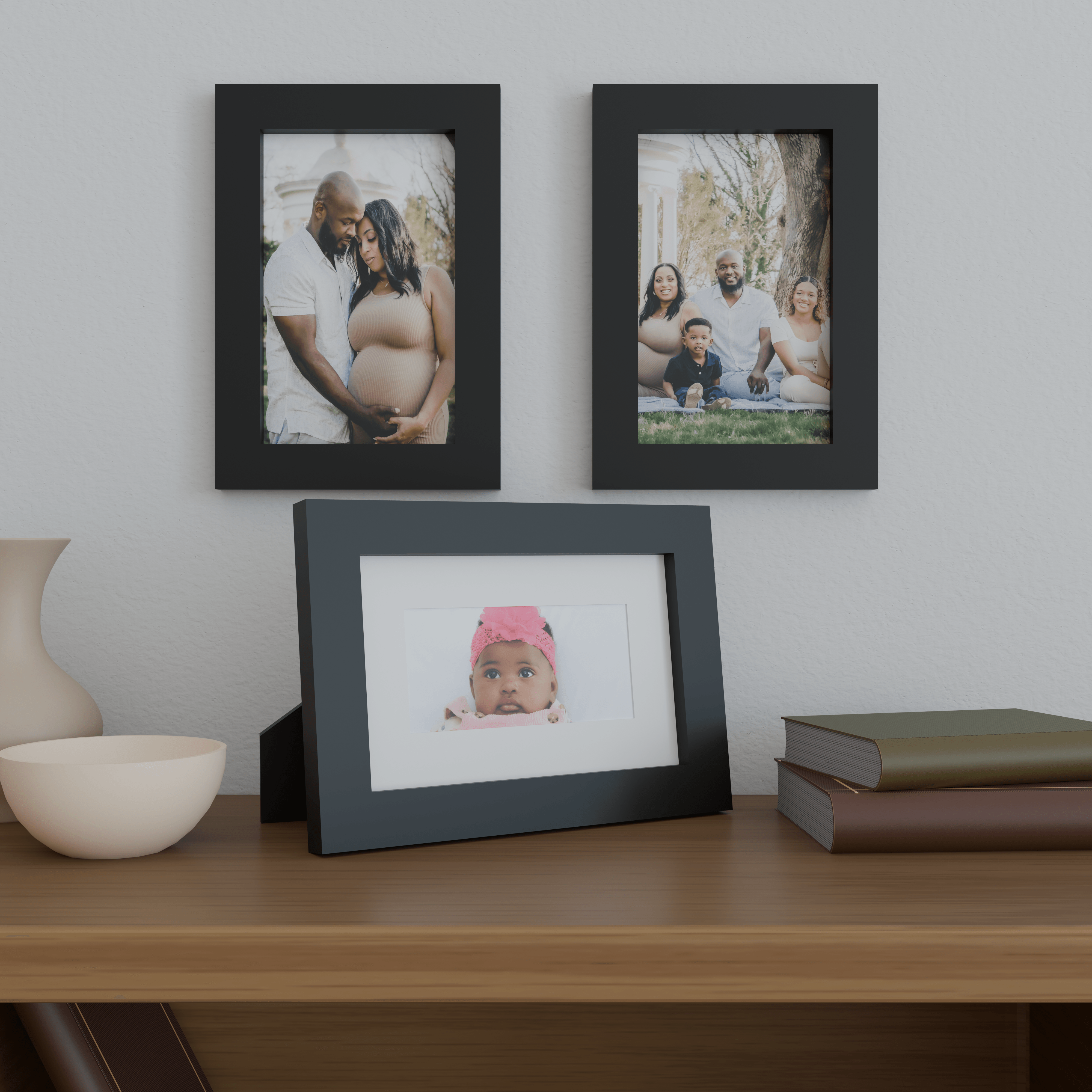 7x11 Matted Wood Frame
