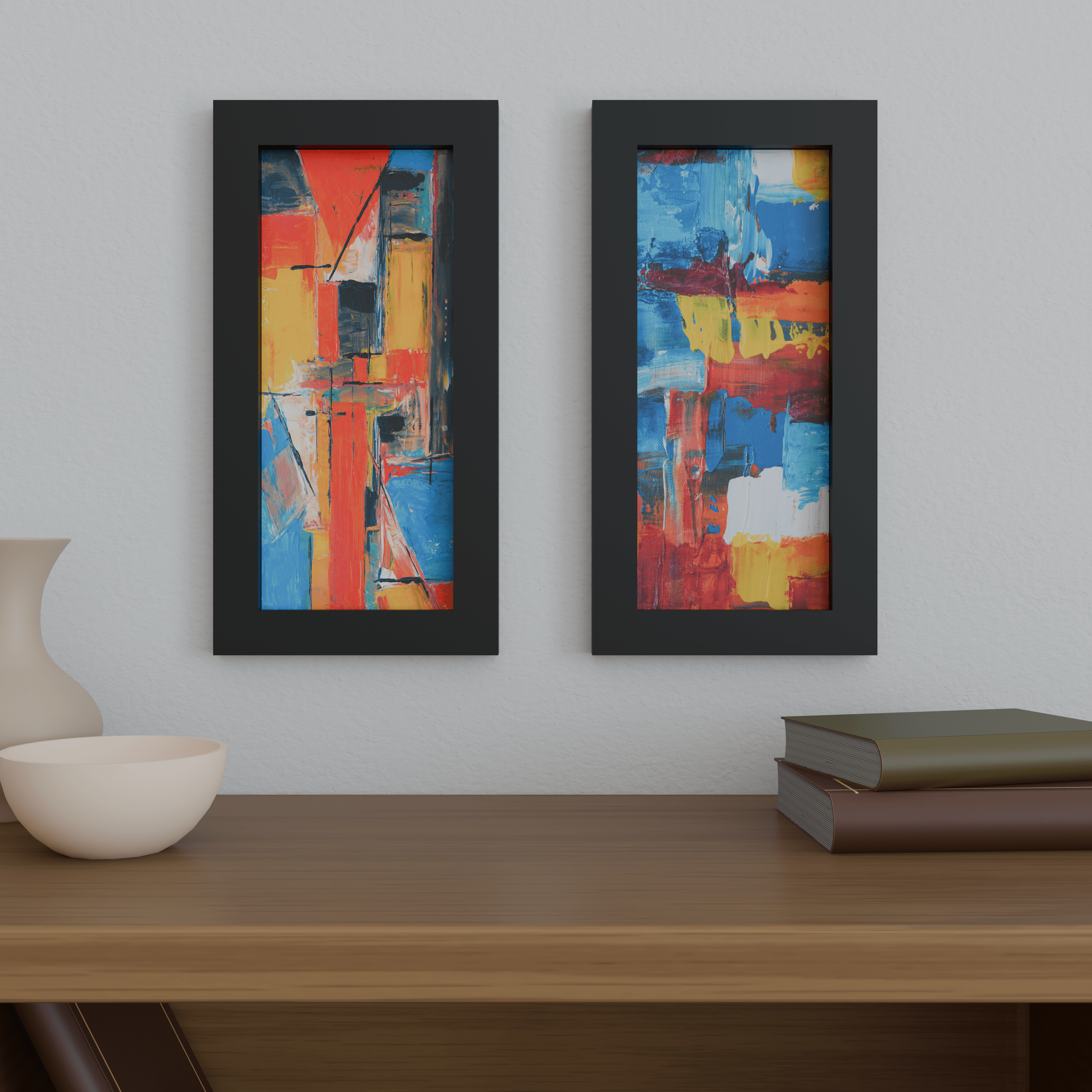 7x16 Matted Wood Frame