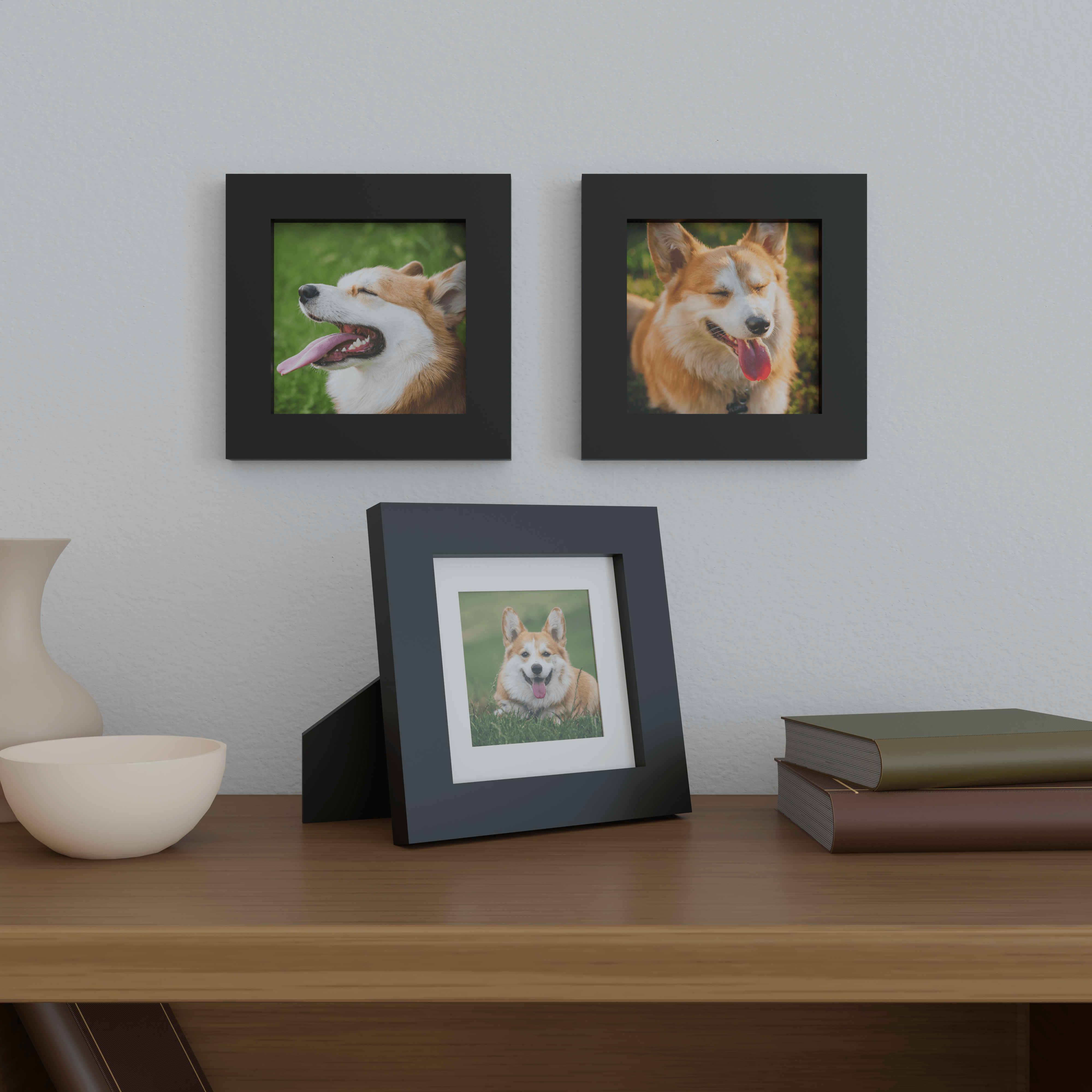 7x7 Matted Wood Frame