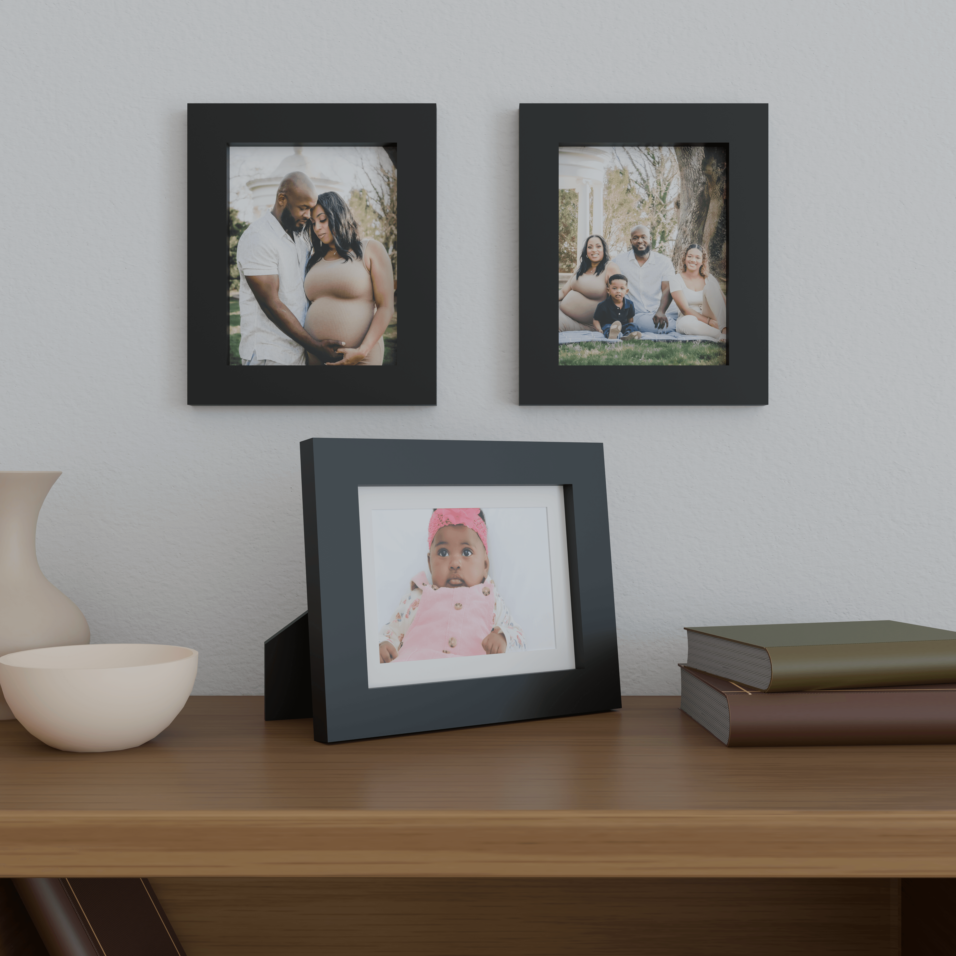 7x9 Matted Wood Frame