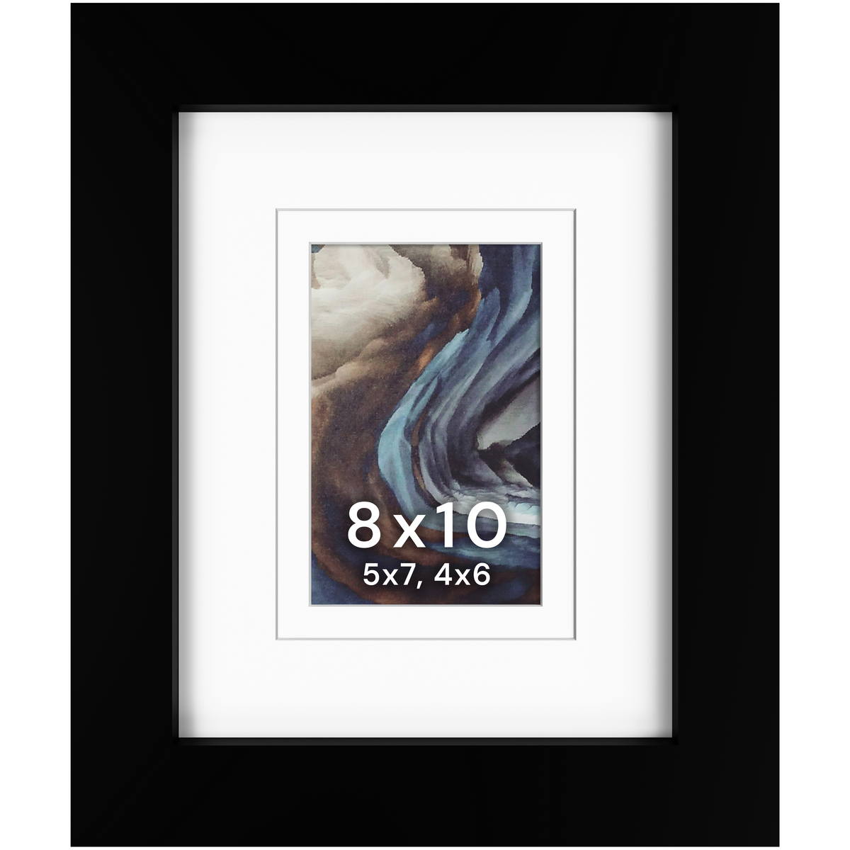 8x10 Wood Frame Double Matted to 5x7 and 4x6 - Glass