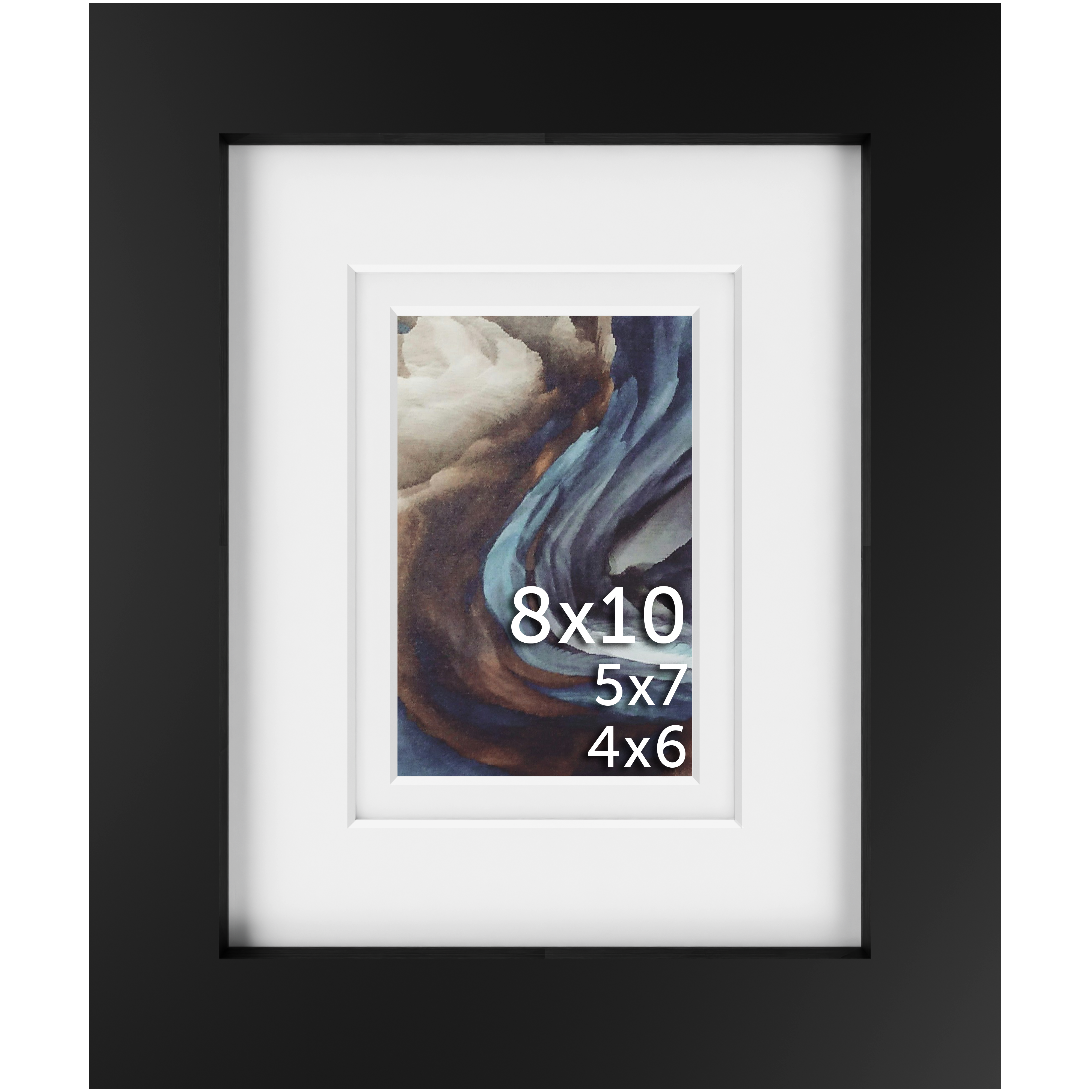 8x10 Black Multi-Mat Frame - Frame Amo