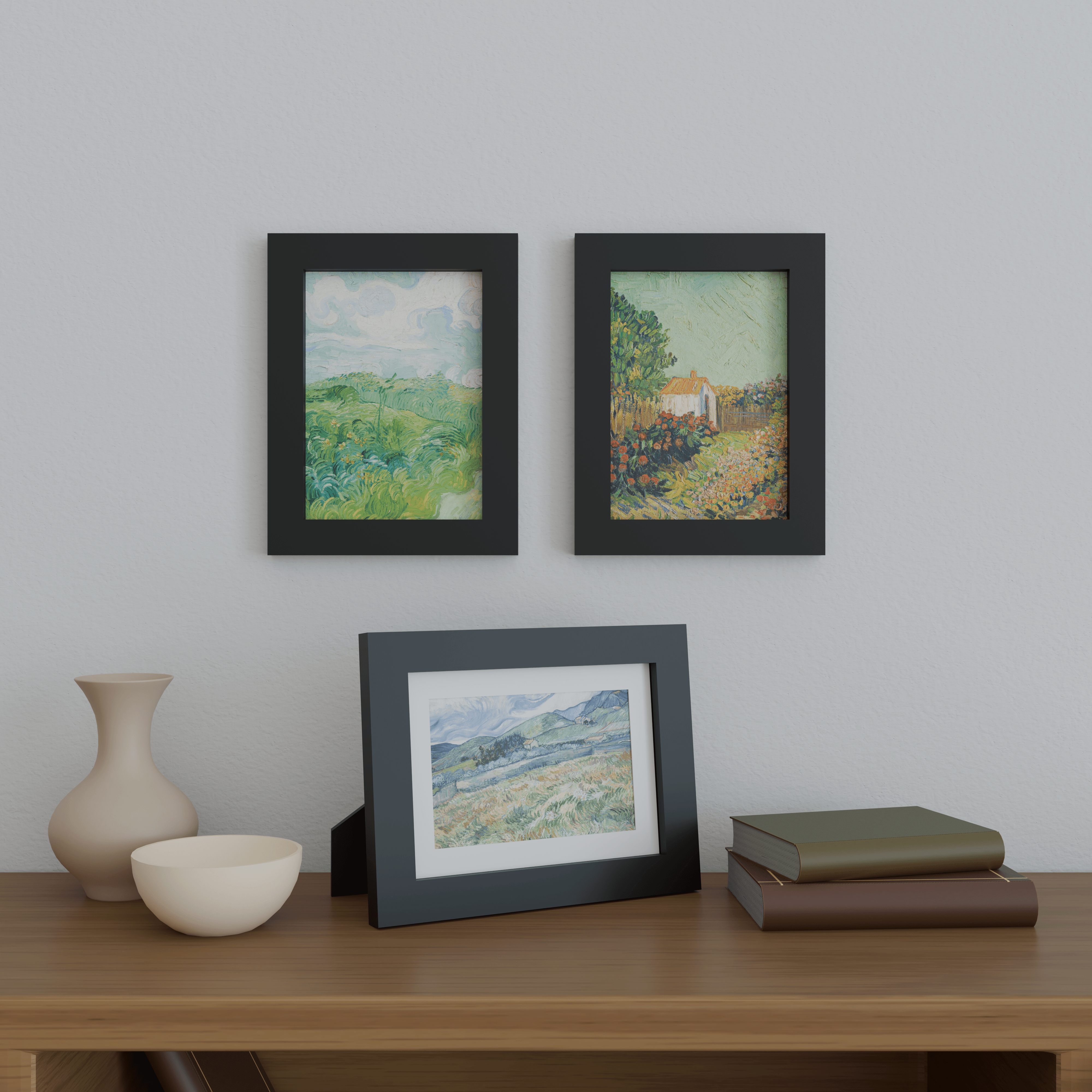 8x11 Matted Wood Frame