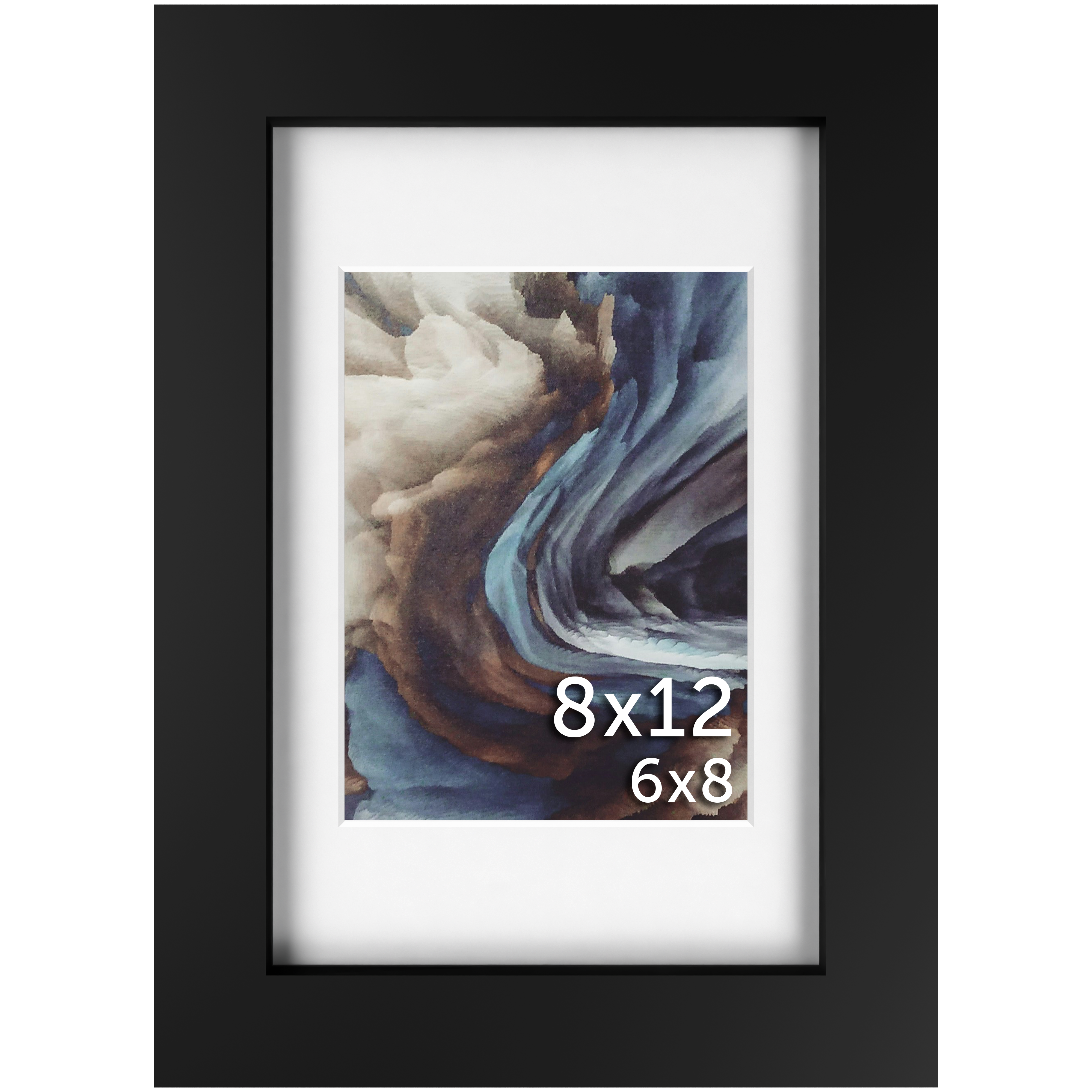 8x12 Black Matted Frame - Frame Amo